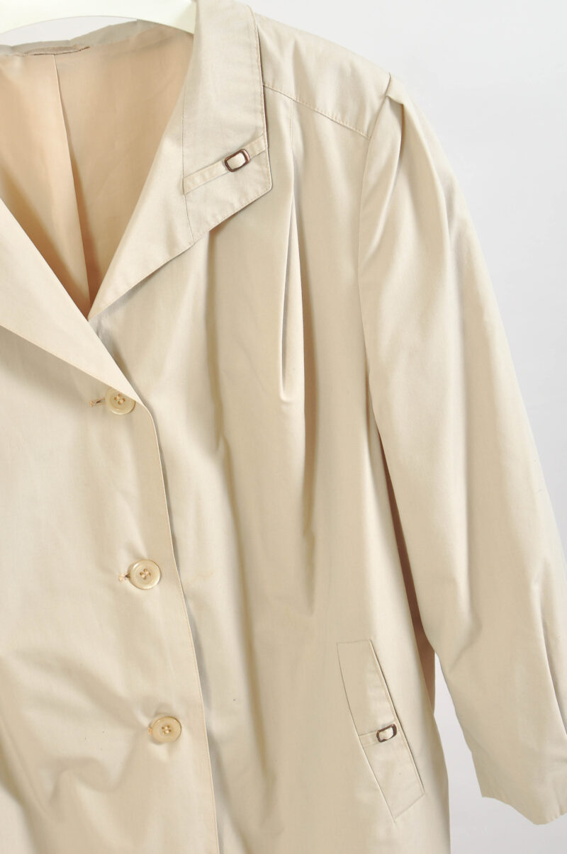 Vintage 80s Maxi Oversize Beige Trench Coat – XL | - Image 3