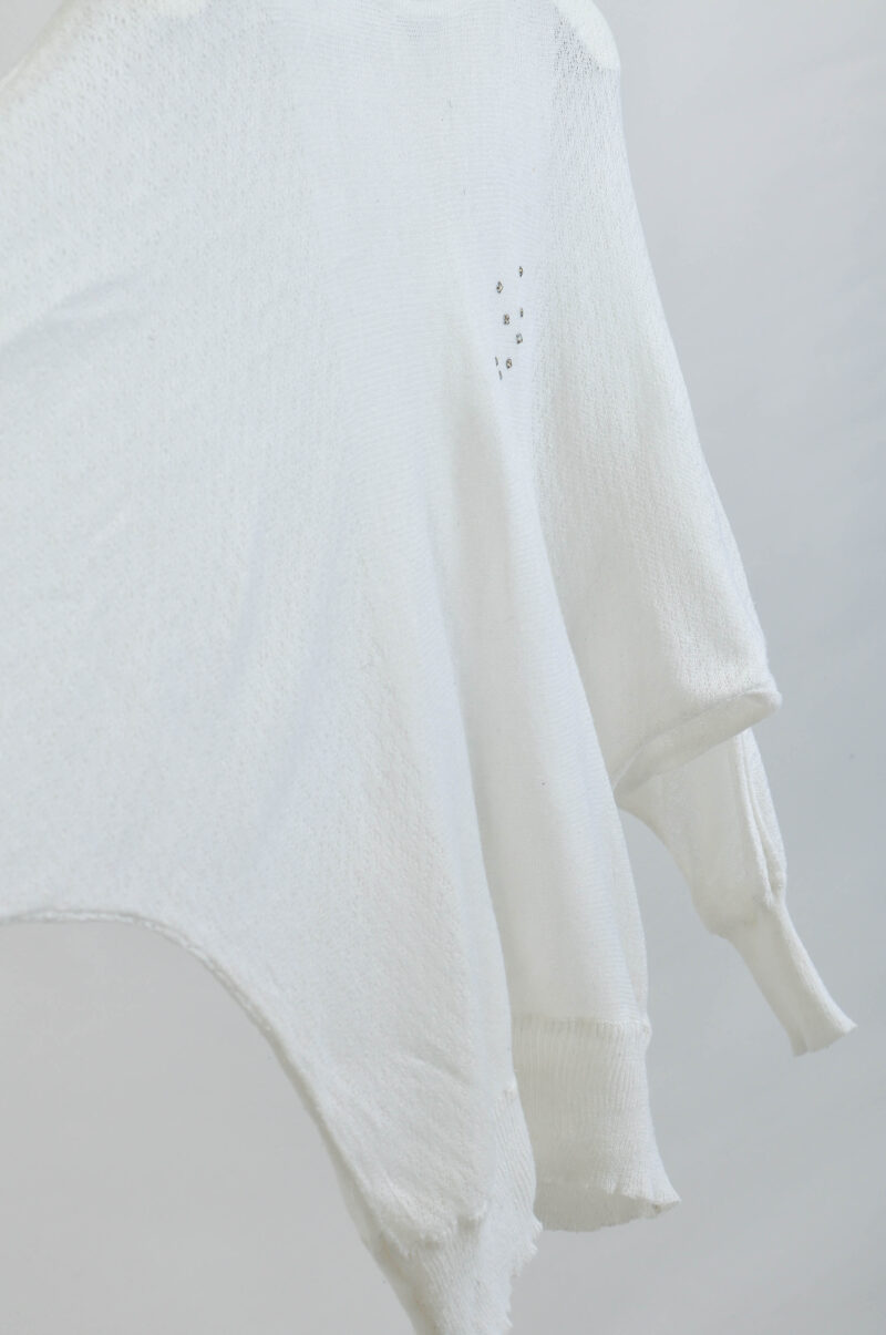 Vintage 80s White Oversize Jumper – One Size | - Image 4