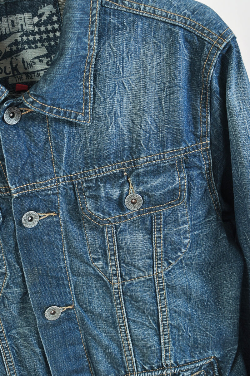Vintage 00s Denim Jacket – MuchMore L | Y2K Blue Jean Jacket - Image 3