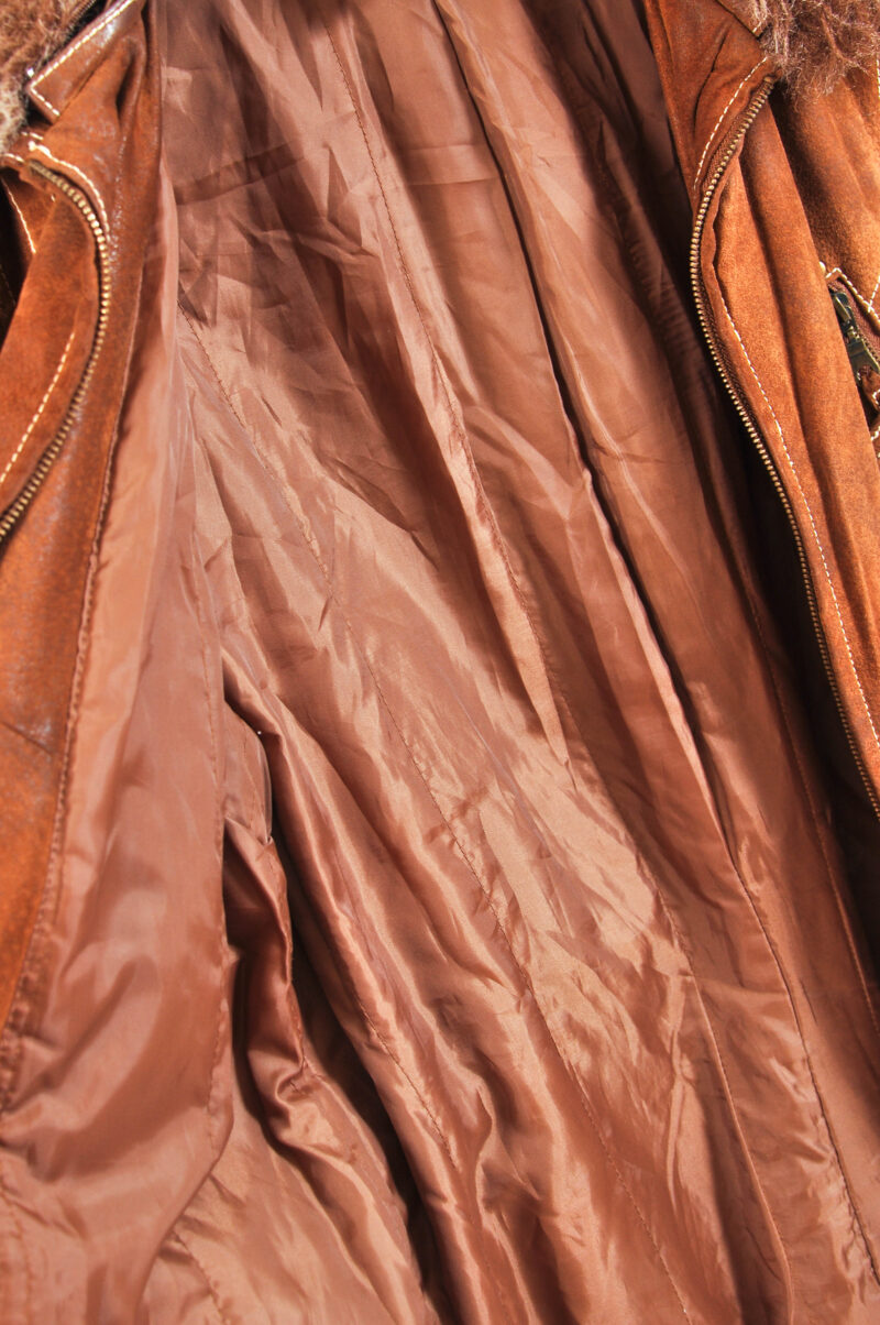Vintage 00s Brown Suede Leather Jacket – Soho New York Size 40 - Image 6