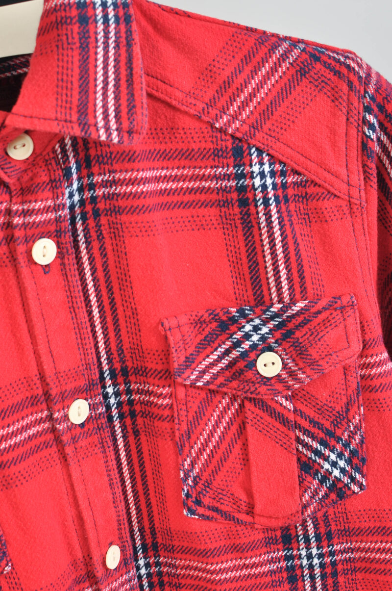 Vintage 00s Red Checkered Flannel Shirt – Size S – - Image 3
