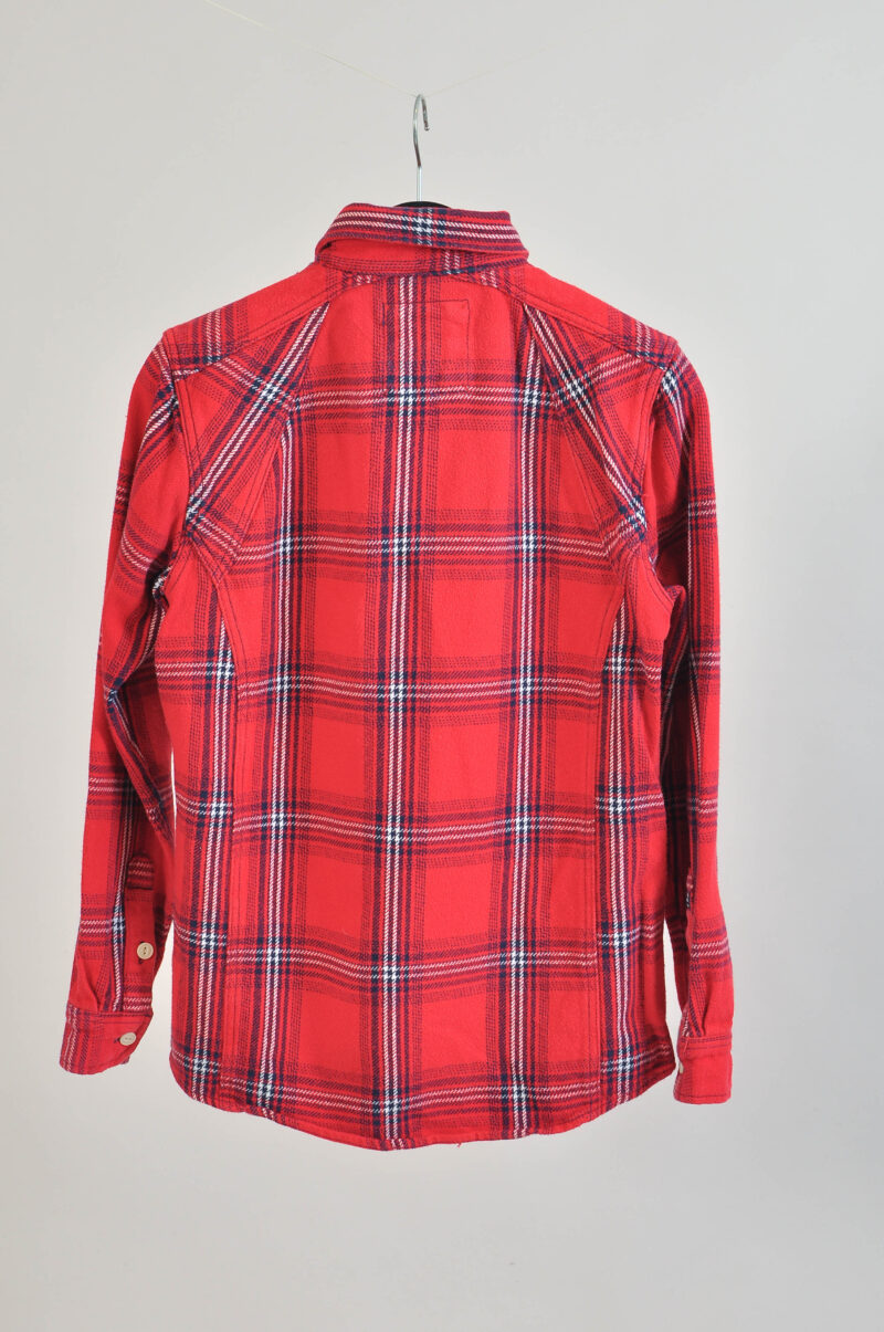 Vintage 00s Red Checkered Flannel Shirt – Size S – - Image 4