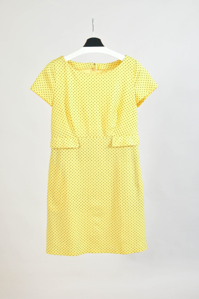 Handmade Yellow Polka Dot Dress | Cotton Blend | Size M