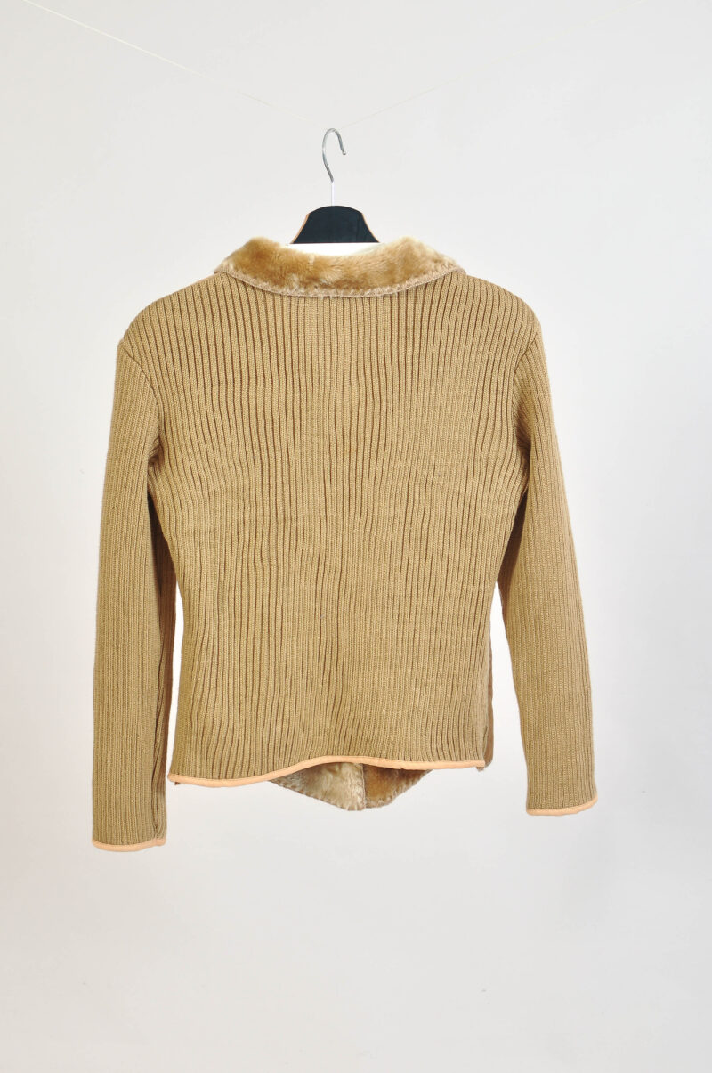 Vintage 00s Beige Faux Suede Jacket by Fitswell | Size L - Image 5