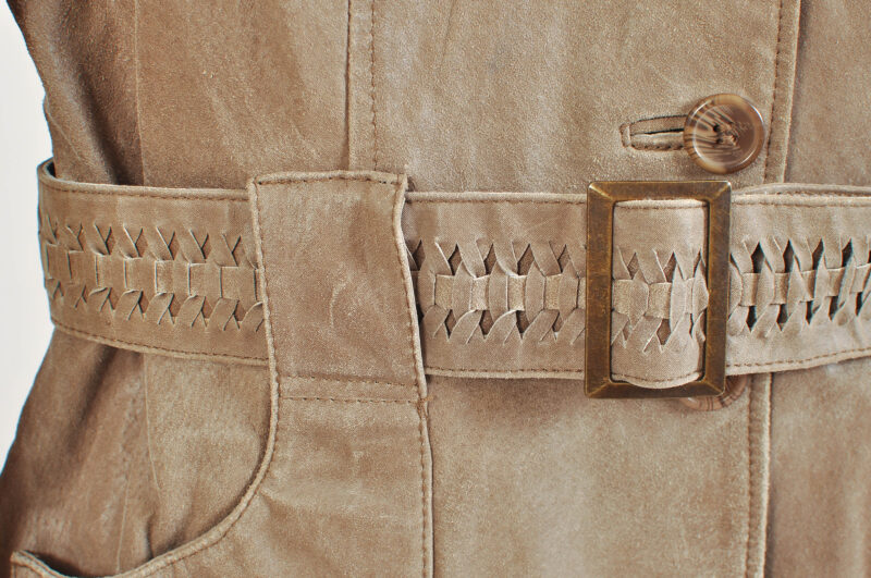 Vintage 00s Repeat Suede Leather Jacket – Size L - Image 4