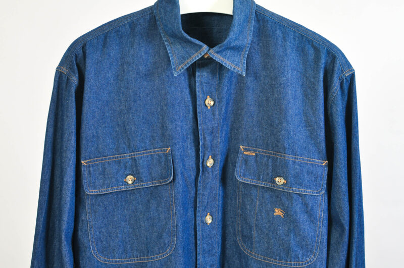 Vintage 90s Burberry Denim Shirt – Size 50 - Image 3