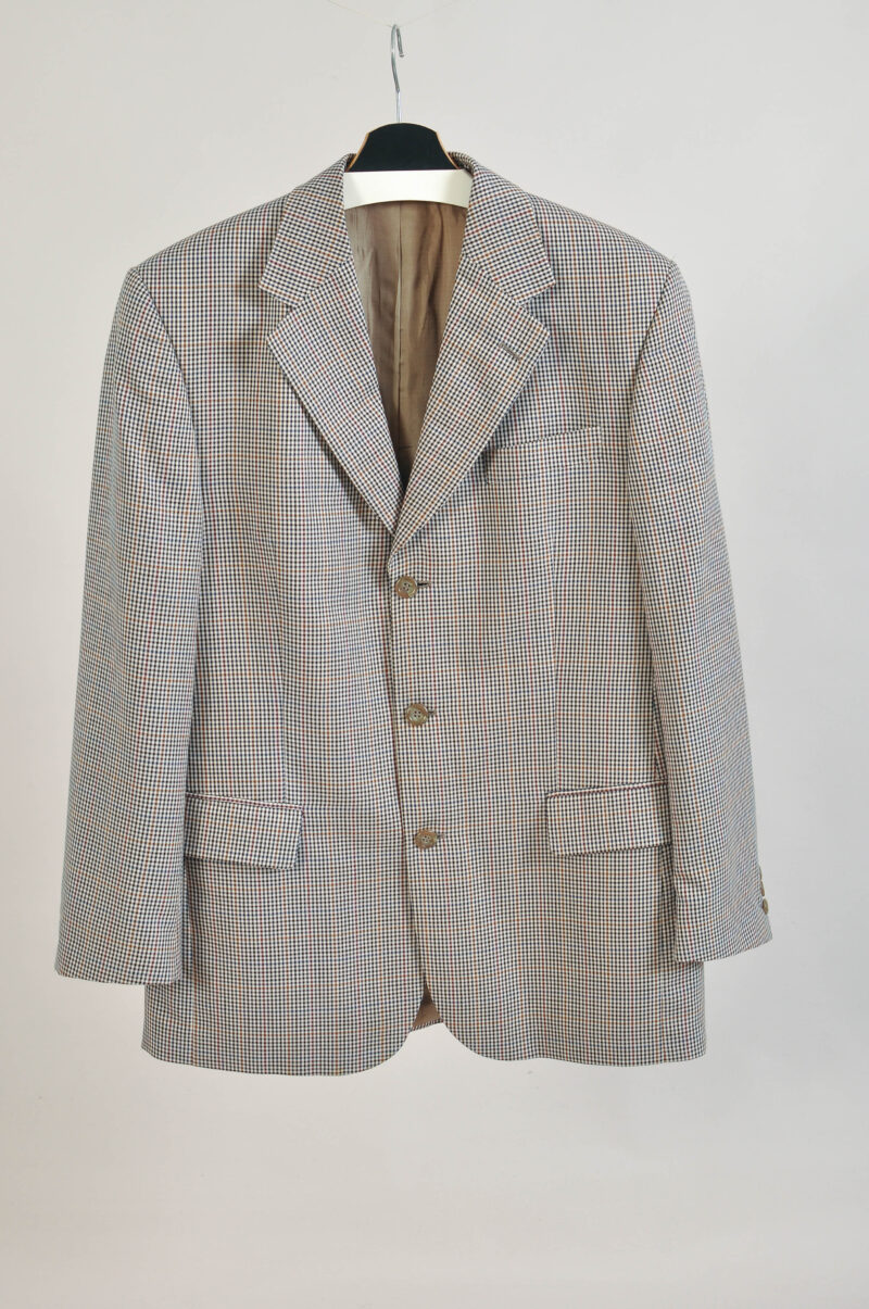Vintage 90s Checkered Wool Blend Blazer Jacket – Size 50 (L)