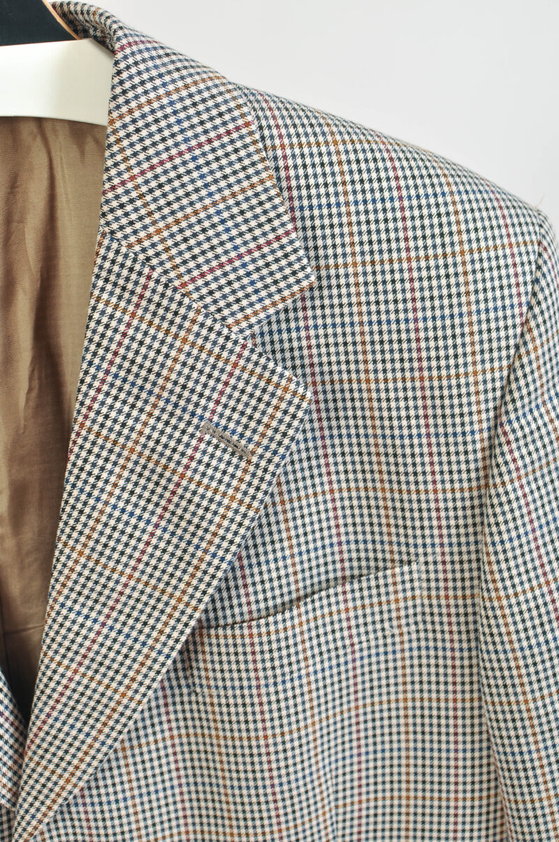 Vintage 90s Checkered Wool Blend Blazer Jacket – Size 50 (L) - Image 3