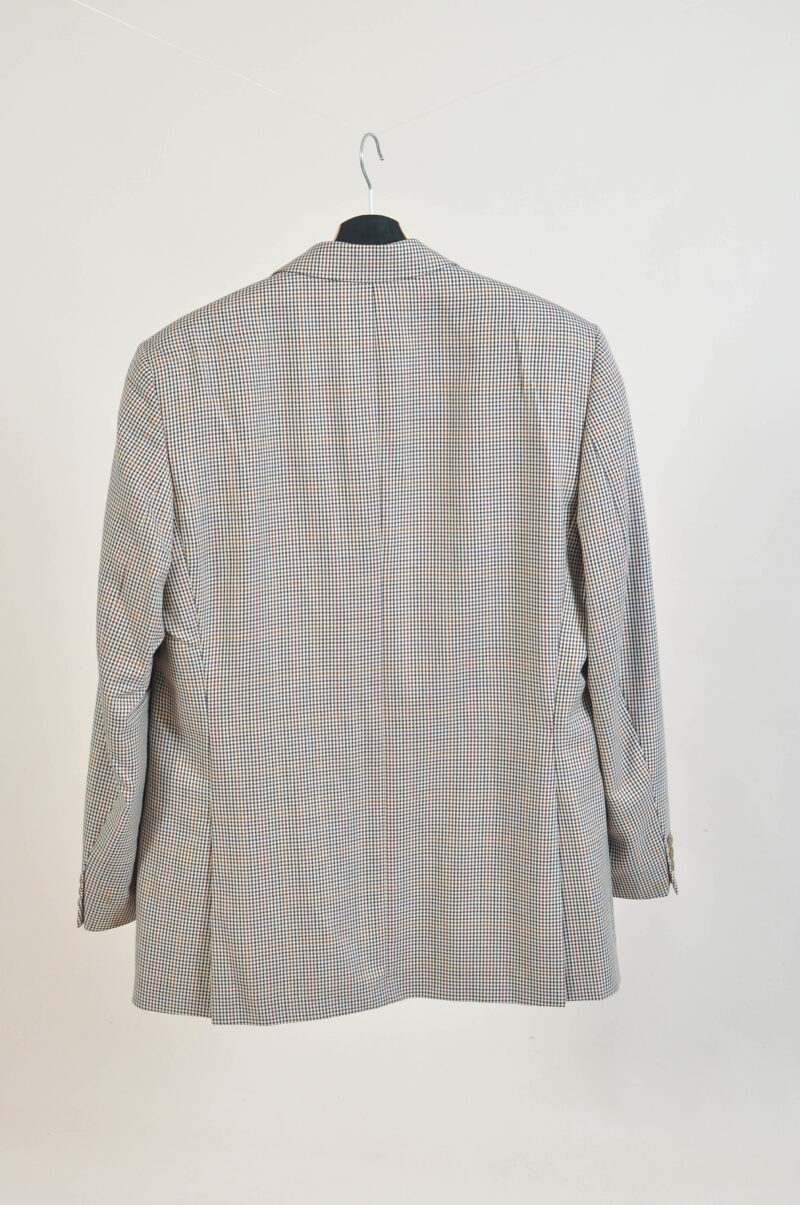 Vintage 90s Checkered Wool Blend Blazer Jacket – Size 50 (L) - Image 4