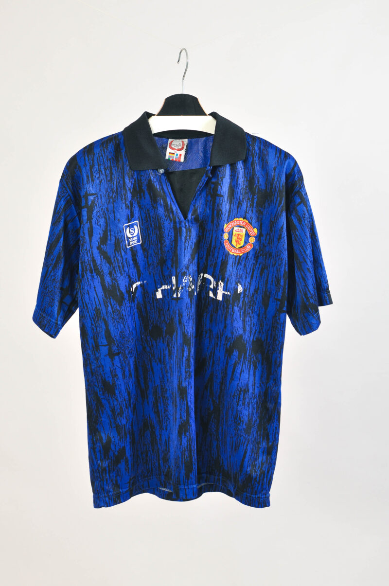 Vintage 90s Manchester United Stage Sport Fan Shirt Blue XL