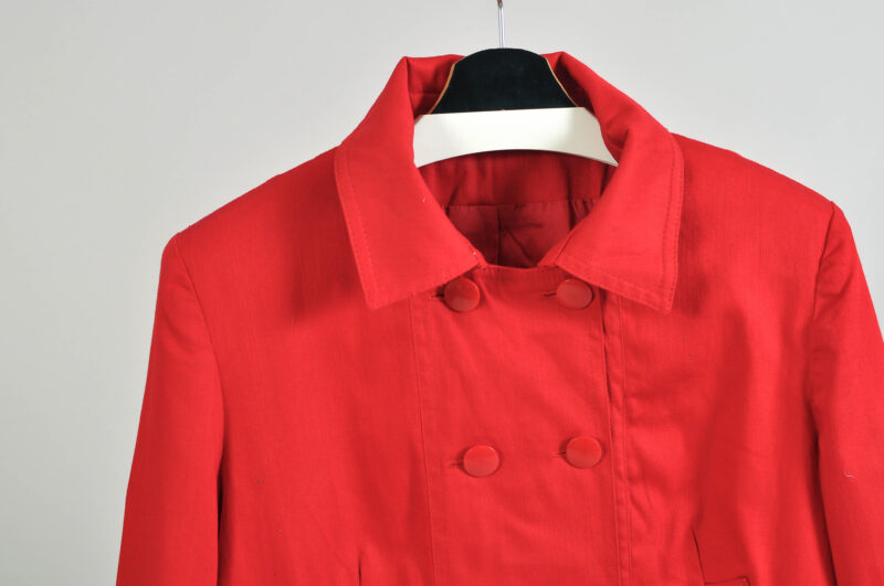 Vintage 90s Handmade Red Pea Coat M-L - Image 4