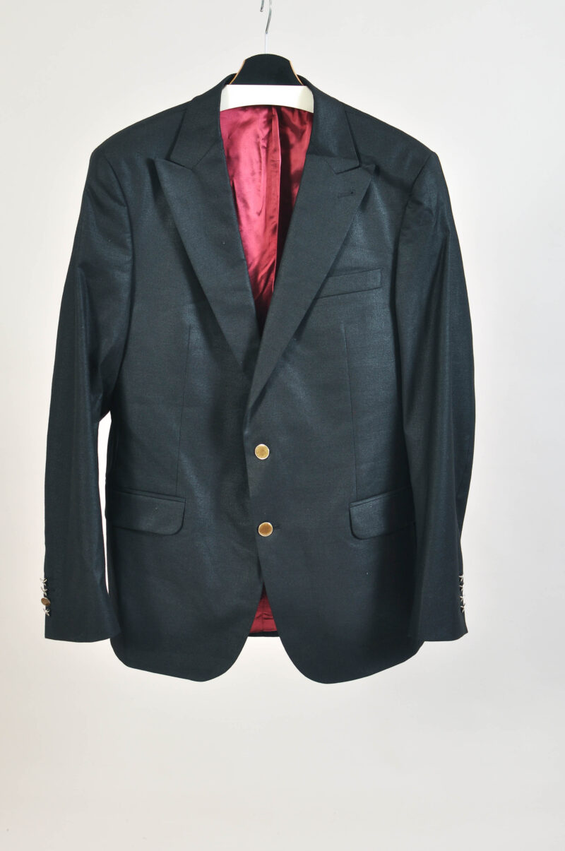 Vintage 00s Bernhardt Black Wool Blazer Jacket Size 52(XL)
