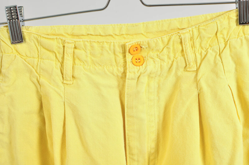 Vintage 90s Yellow Balloon Trousers Cotton Rockey Size 38 - Image 4