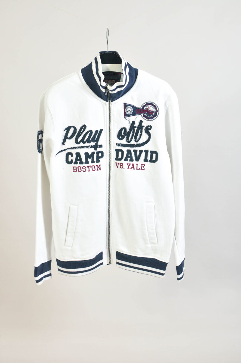 Vintage 00s Camp David White Zip Up Sweatshirt – Size XL