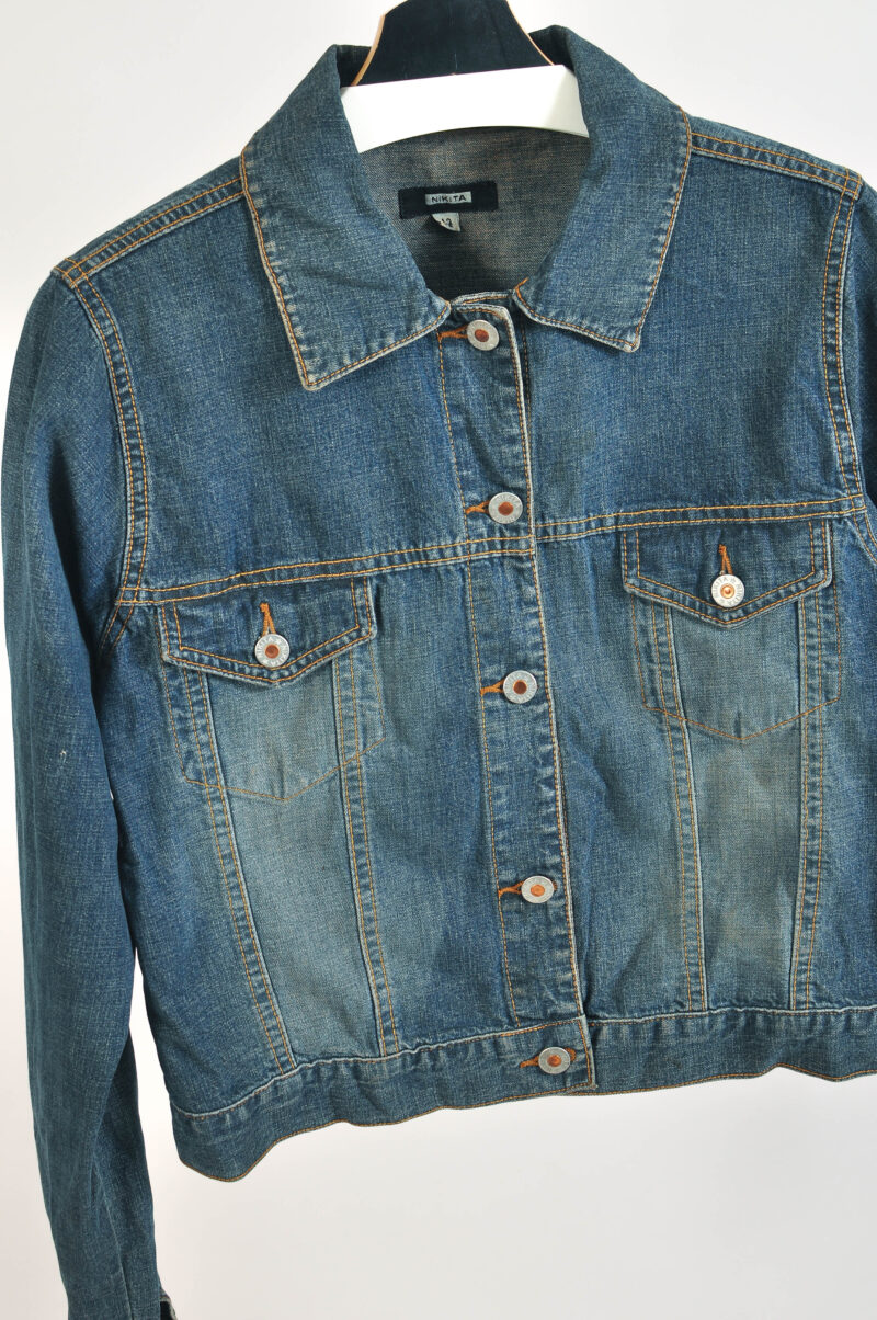 Vintage 00s Nikita Reworked Denim Jacket – Size 12 - Image 3