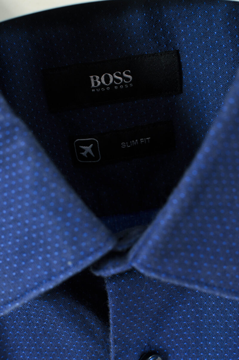 Vintage 00s Hugo Boss Dark Navy Shirt XL - Image 4