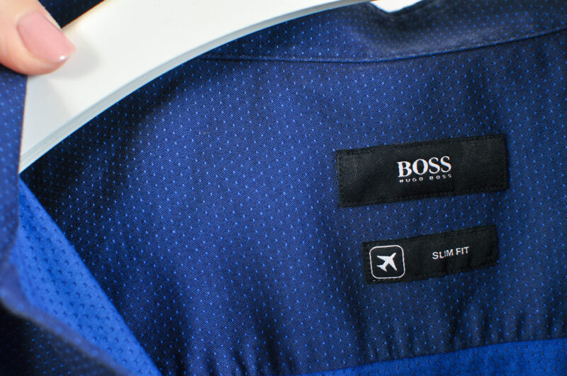 Vintage 00s Hugo Boss Dark Navy Shirt XL - Image 6