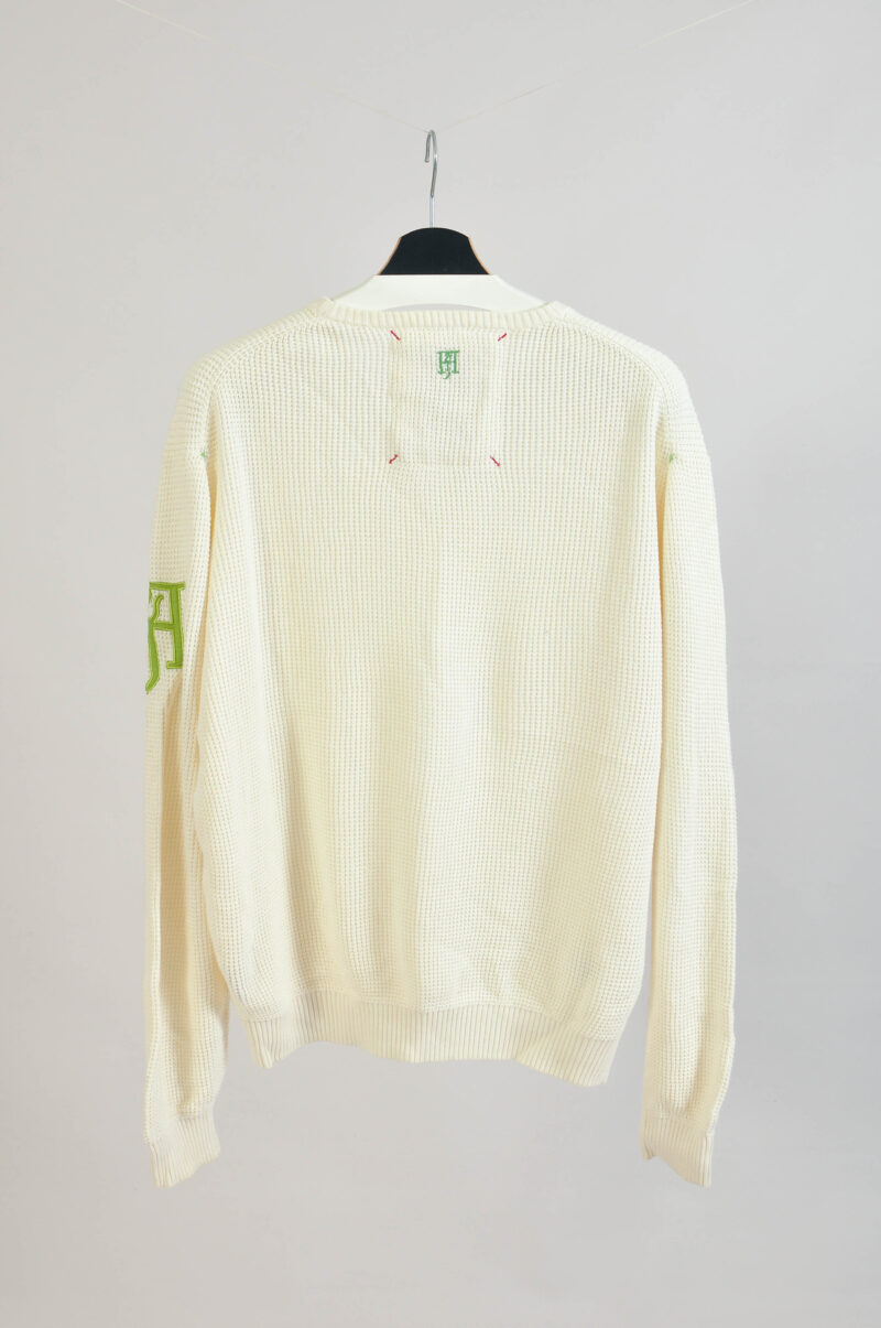 Vintage 00s Hansen & Jacob Off White Cotton Jumper L - Image 6