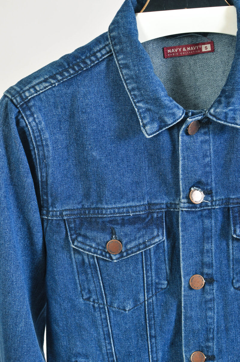 Vintage 00s Navy&Navy Denim Jacket – Size S - Image 3