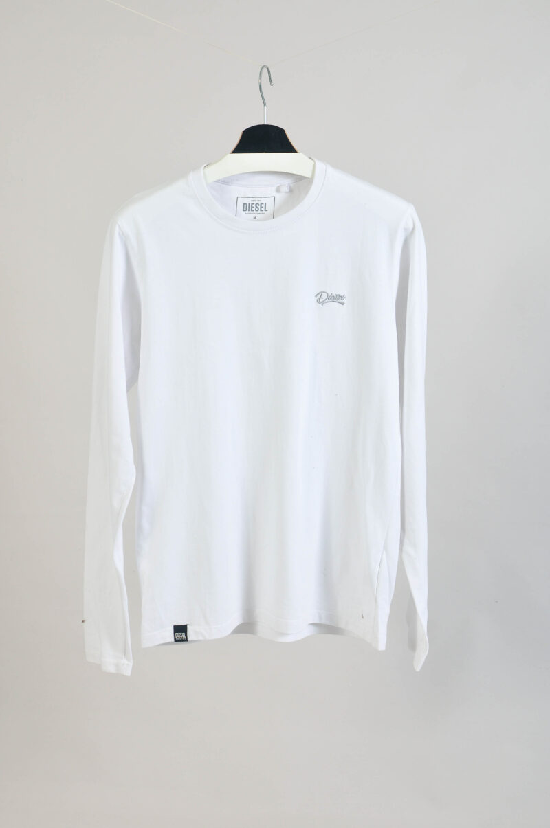 Vintage 00s Diesel White Long Sleeve T-Shirt – M