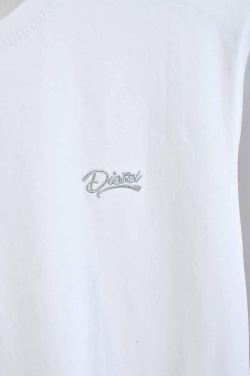 Vintage 00s Diesel White Long Sleeve T-Shirt – M - Image 3