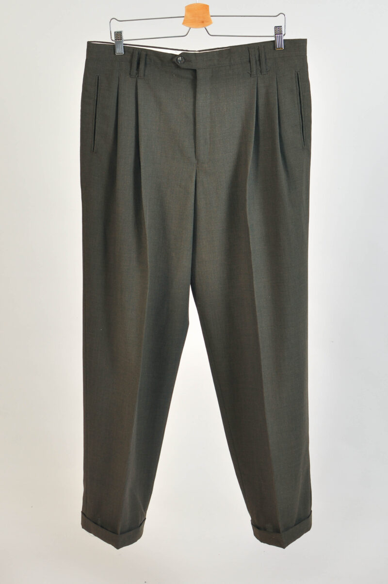 Vintage 90s Ricco Vero Dark Green Classic Trousers Size 54