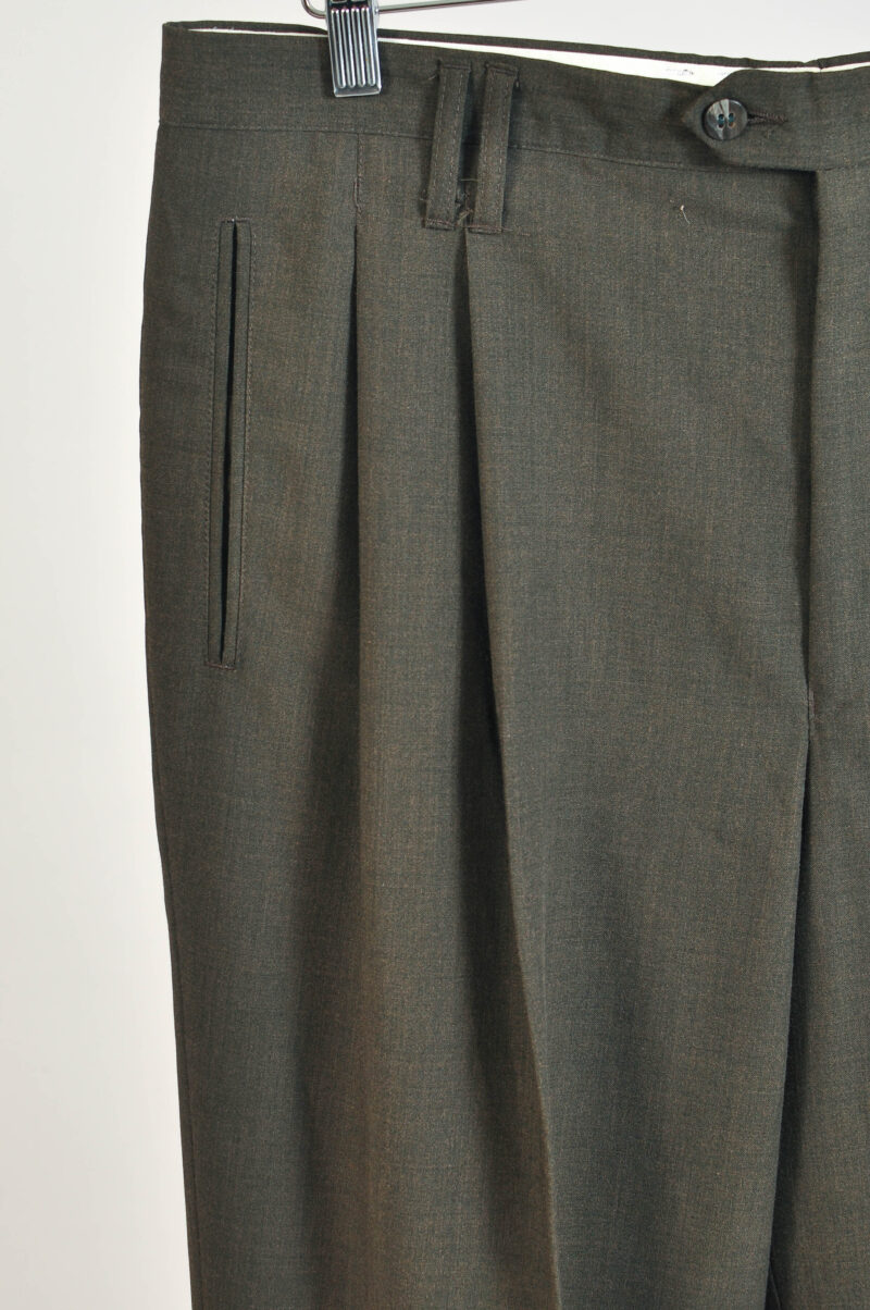 Vintage 90s Ricco Vero Dark Green Classic Trousers Size 54 - Image 3
