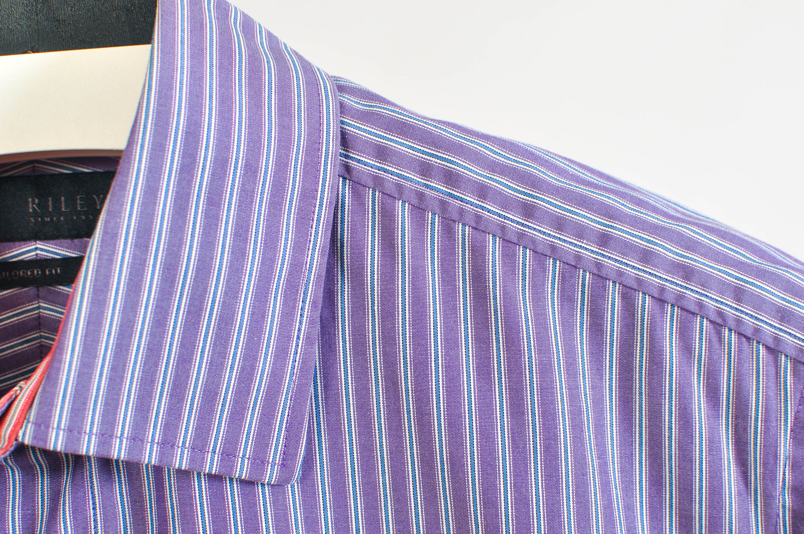 Vintage 00s Riley Striped Purple Shirt – Tailored Fit (M) - Image 4