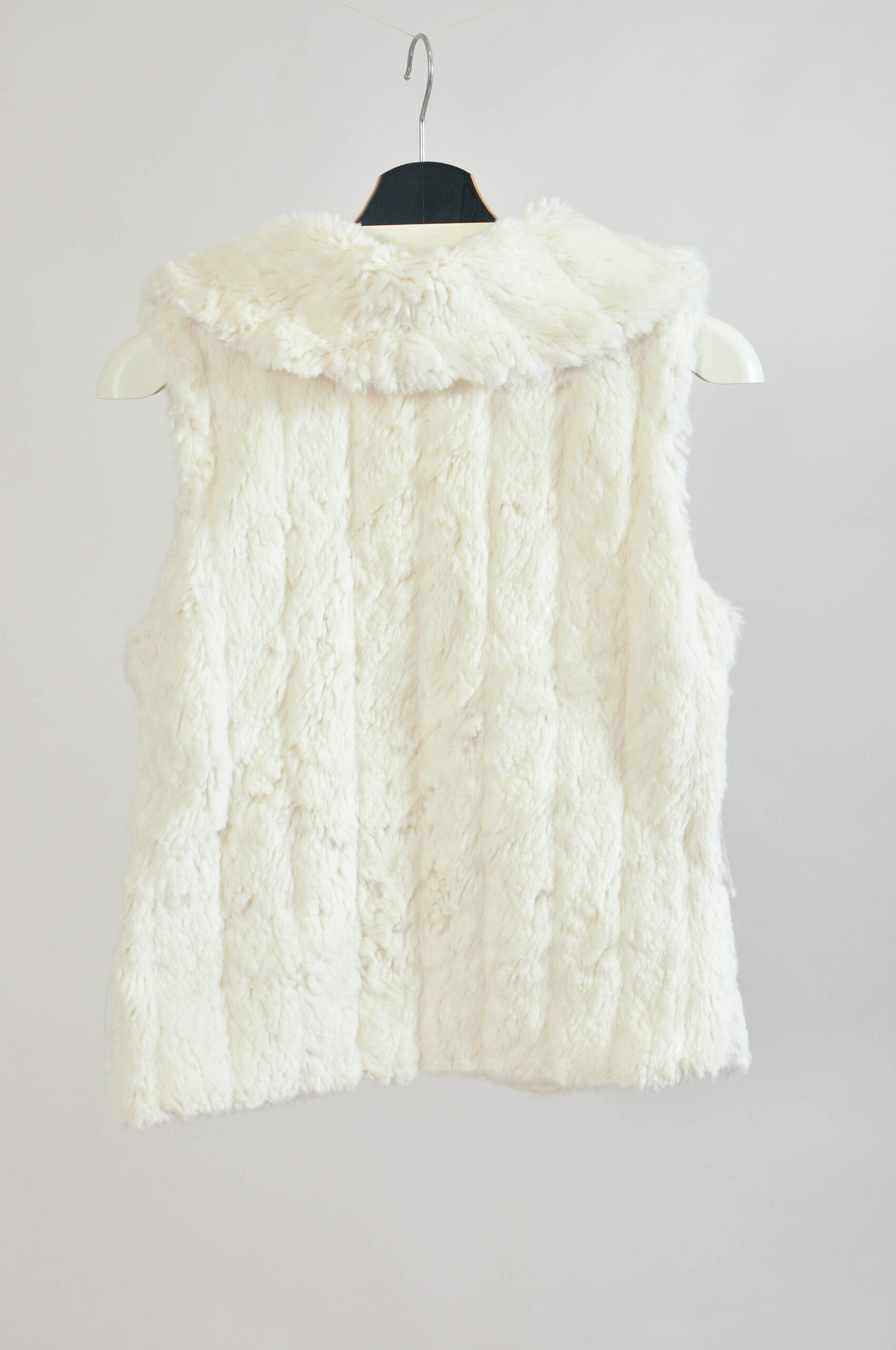 Vintage 00s Faux Fur Vest in White | Italian Made | Size S/M - Image 4