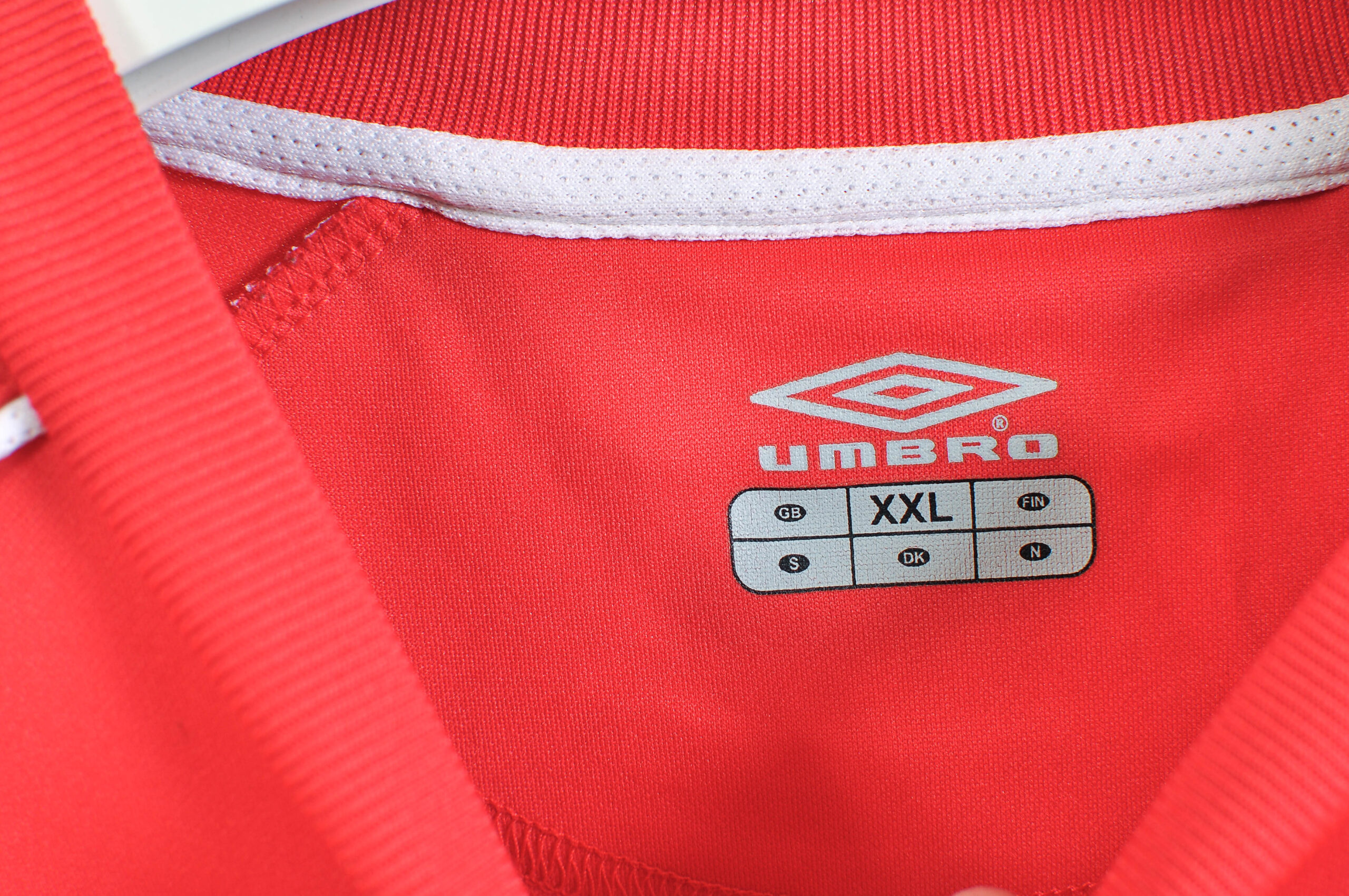 Vintage 00s Umbro Long Sleeve Sport Top Red | Jersey XXL - Image 4