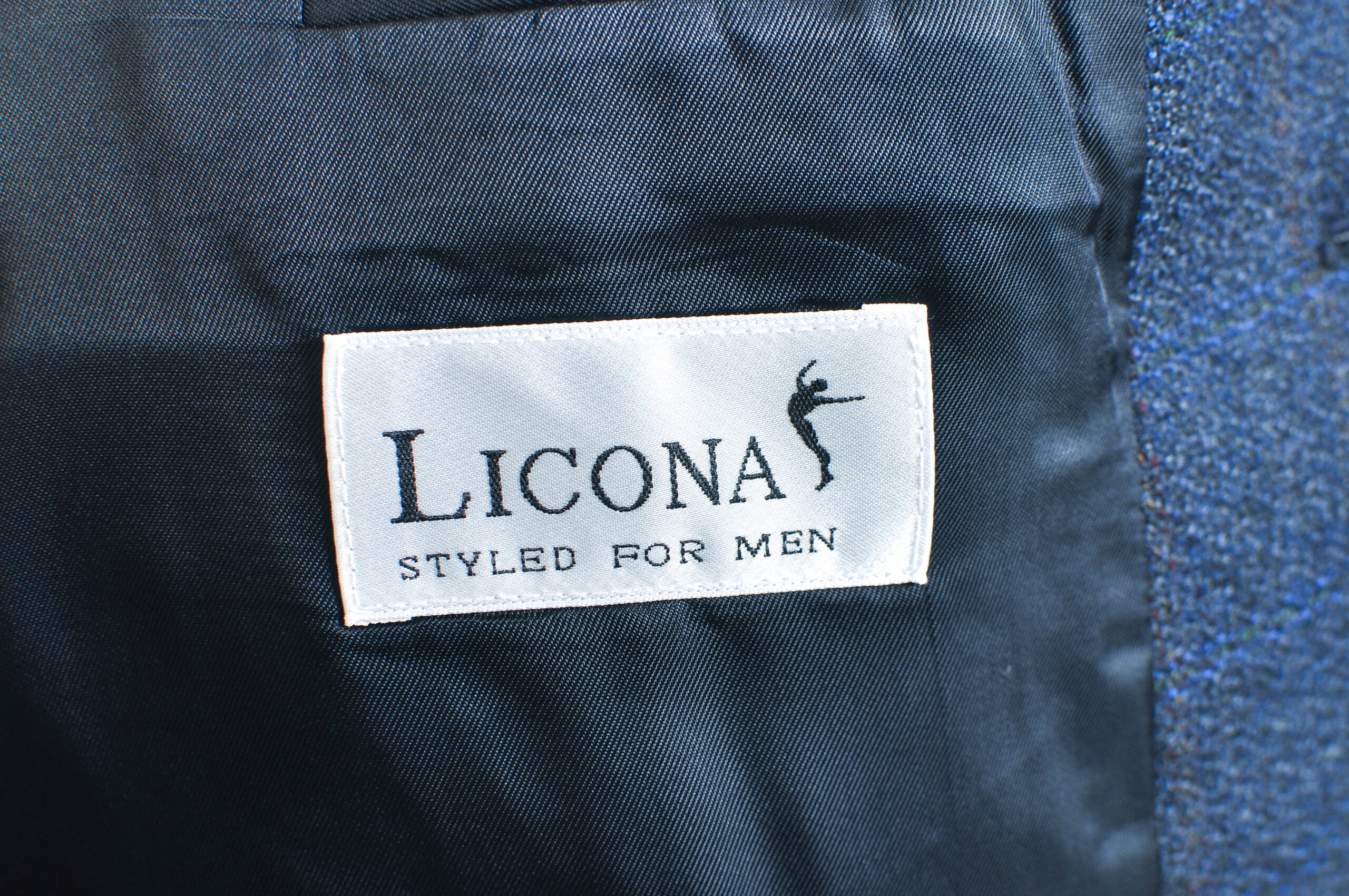 Vintage 80s Navy Checkered Wool Blazer by Licona | XL–XXL - Image 6