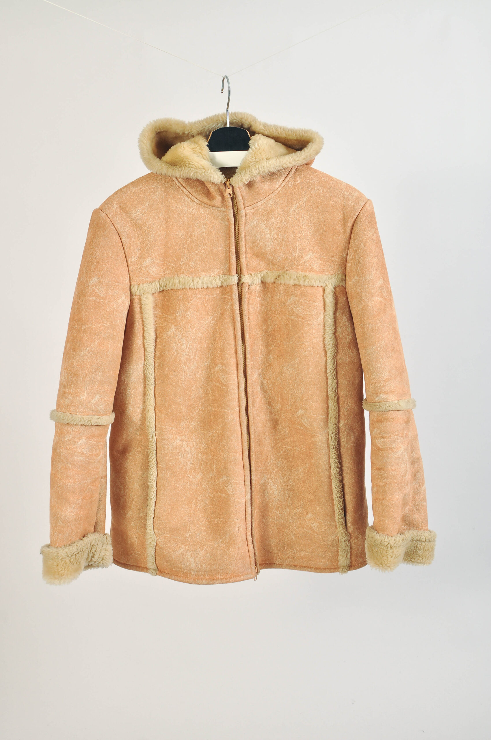 Vintage 00s Faux Fur Coat with Hood | Size 40