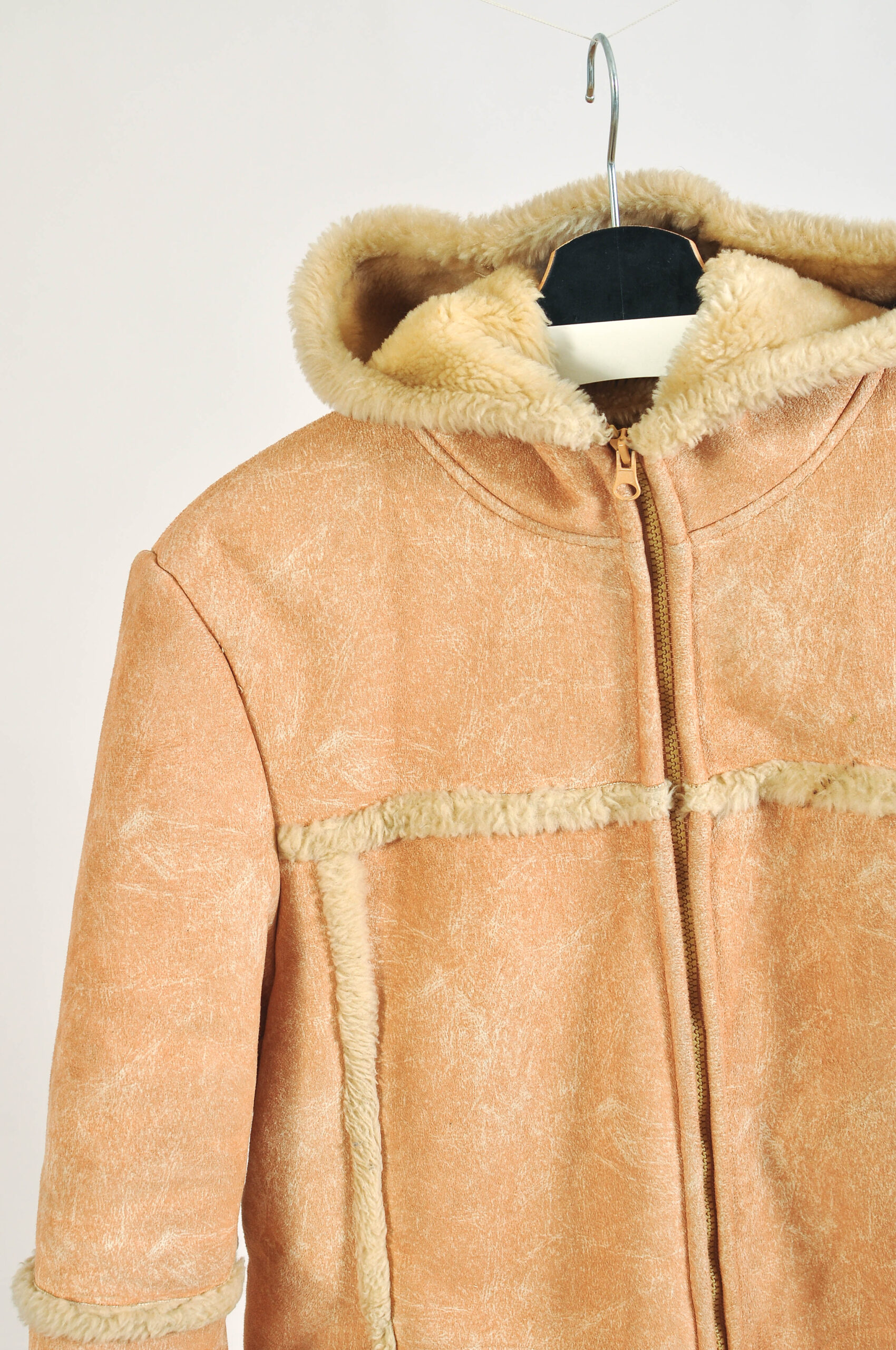 Vintage 00s Faux Fur Coat with Hood | Size 40 - Image 3