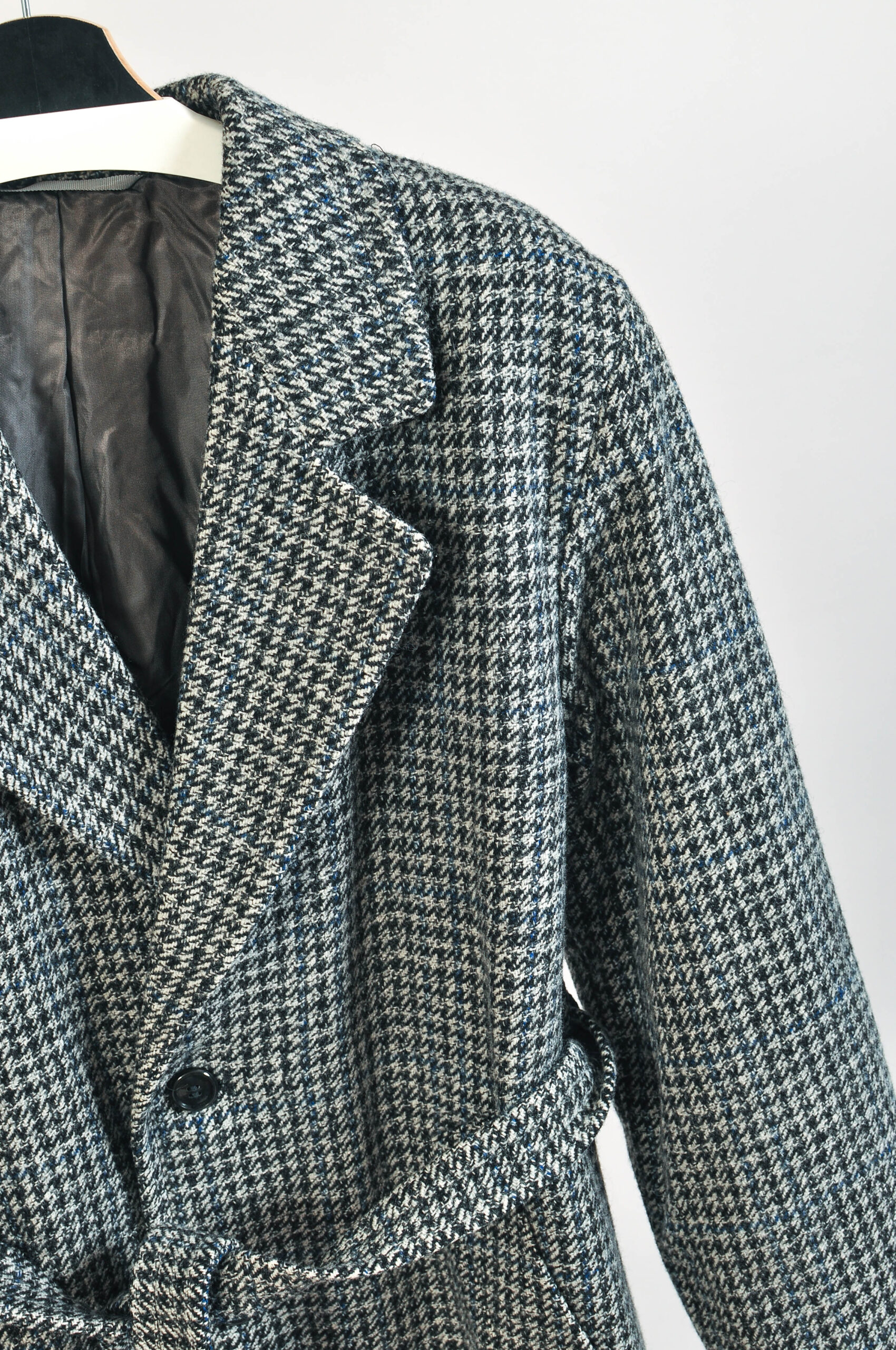 Vintage 90s Tweed Wool Maxi Coat | L/XL Size - Image 3