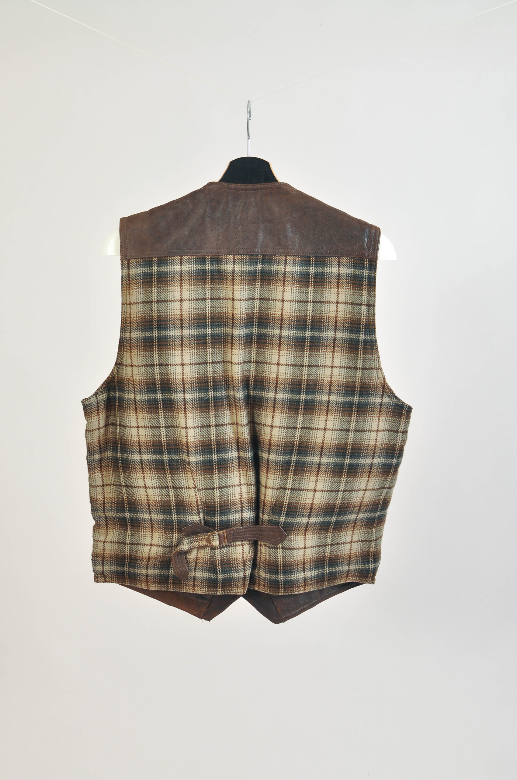 Vintage 90s Brown Real Leather Vest | Size L - Image 5