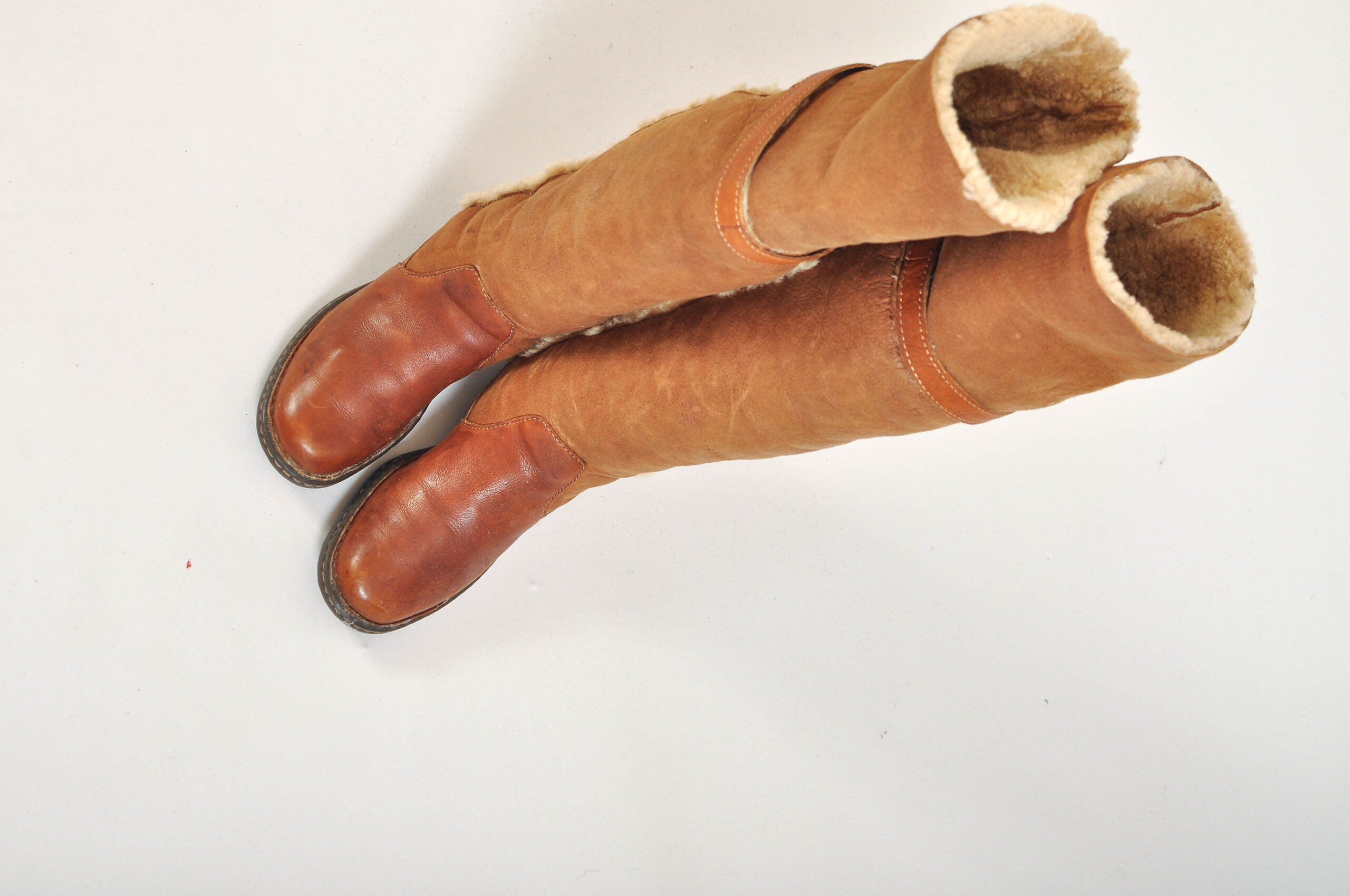 Vintage 00s Real Fur Knee-High Boots | Born | Size 38–38.5 - Image 3