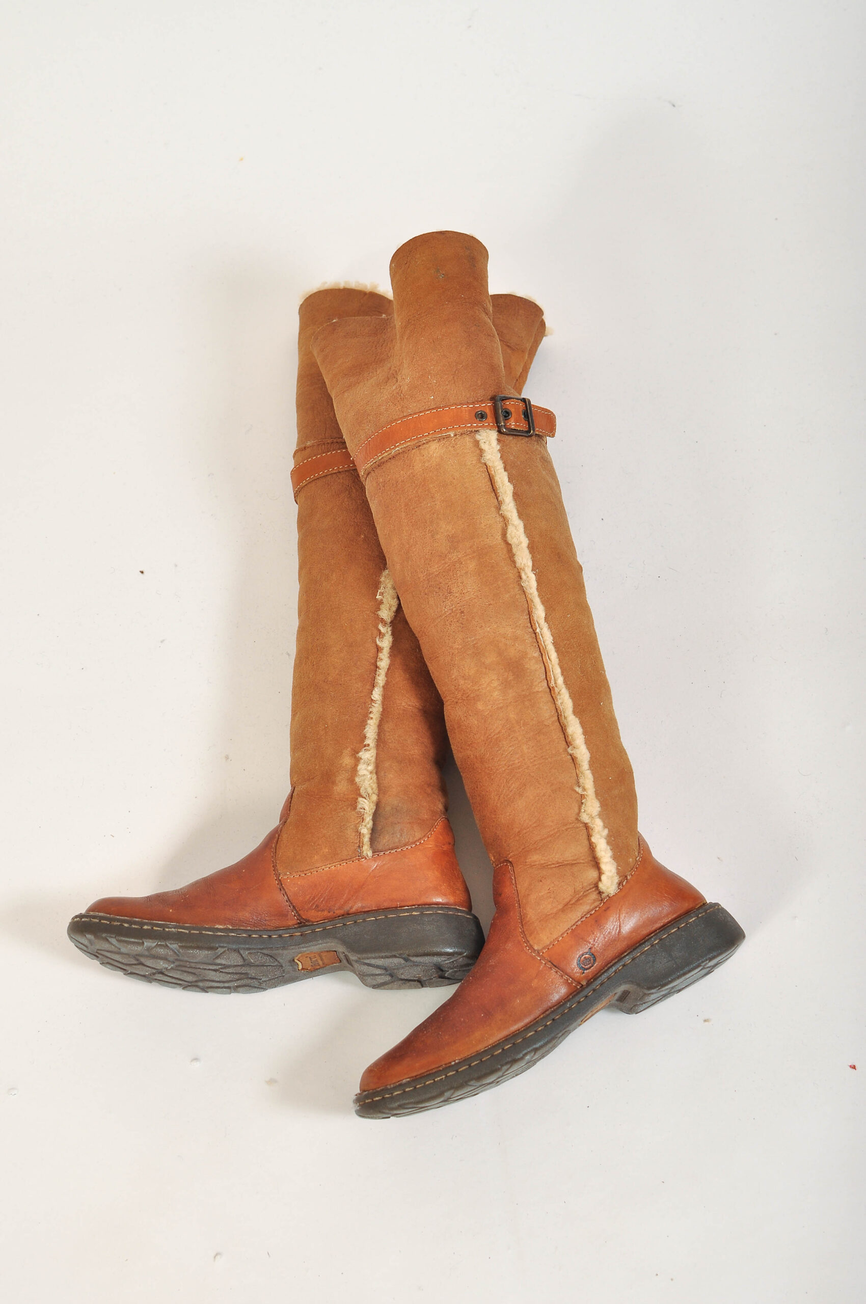 Vintage 00s Real Fur Knee-High Boots | Born | Size 38–38.5 - Image 4