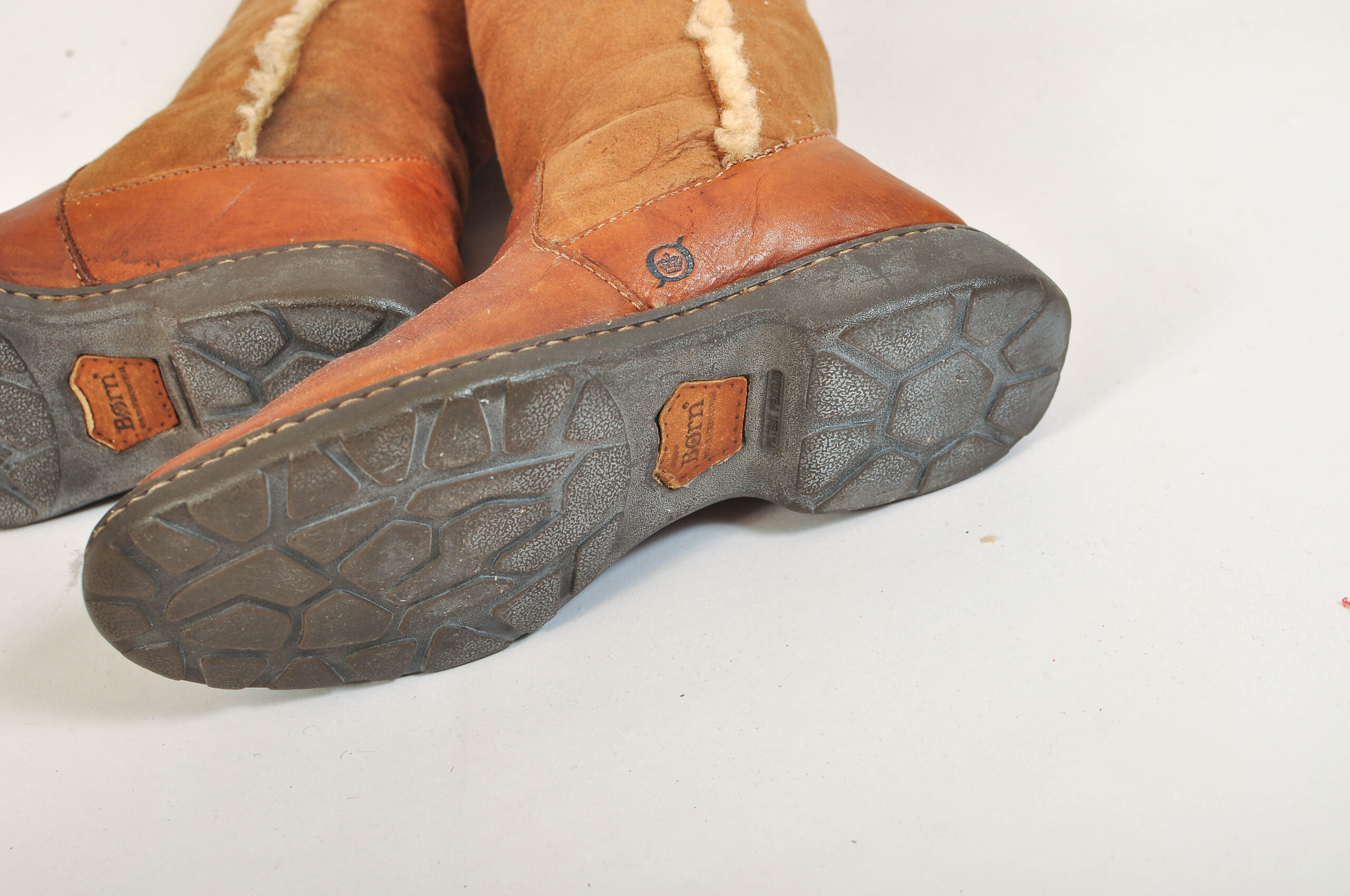 Vintage 00s Real Fur Knee-High Boots | Born | Size 38–38.5 - Image 7