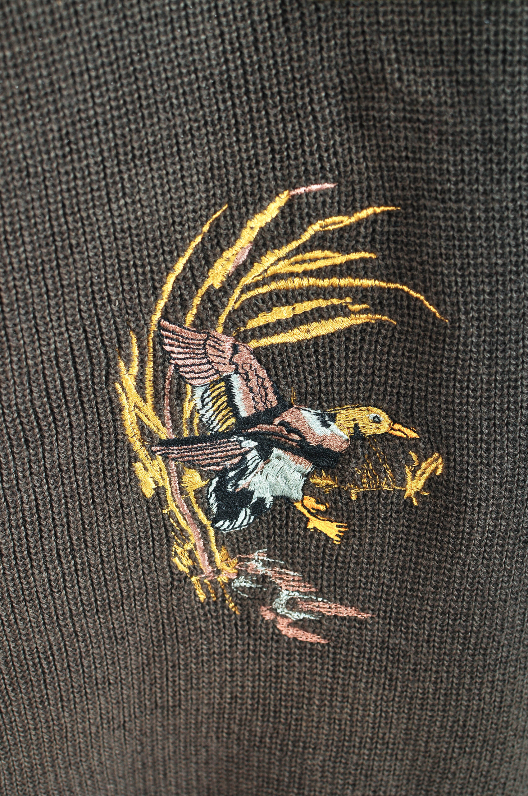 Vintage 90s 1/4 Zip Embroidered Wool Jumper | Size XL - Image 4