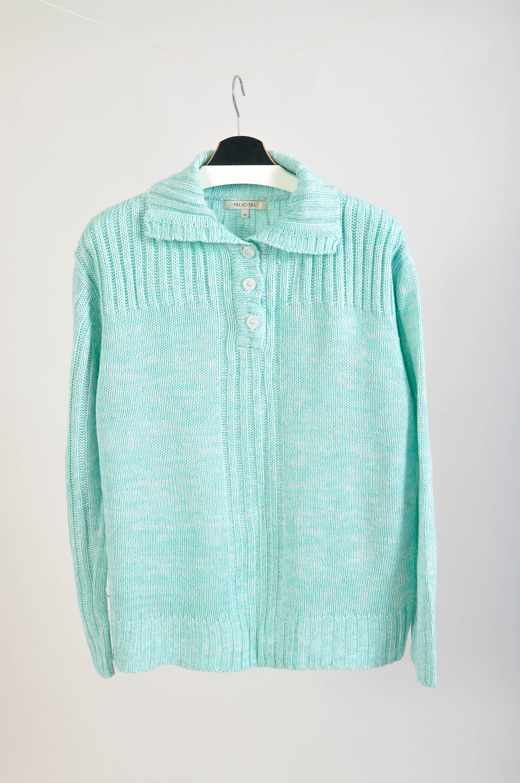 Vintage 90s Light Mint Oversize Jumper | Felicitas | Size M