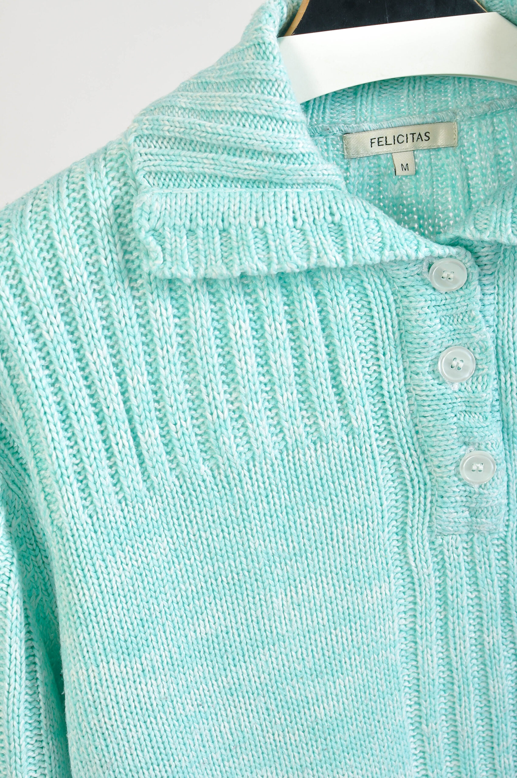 Vintage 90s Light Mint Oversize Jumper | Felicitas | Size M - Image 3