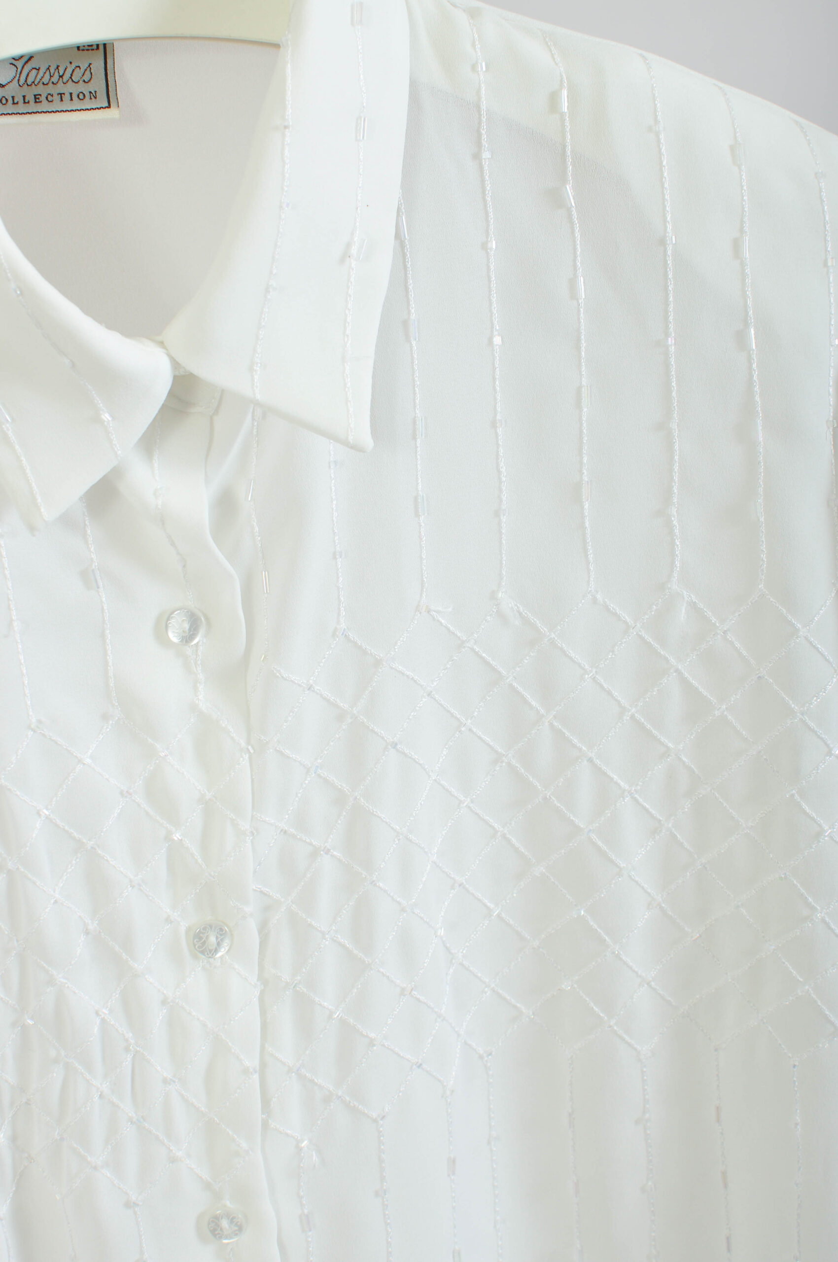 intage 90s White Shirt | UK 16 | Lightweight Blouse - Image 3