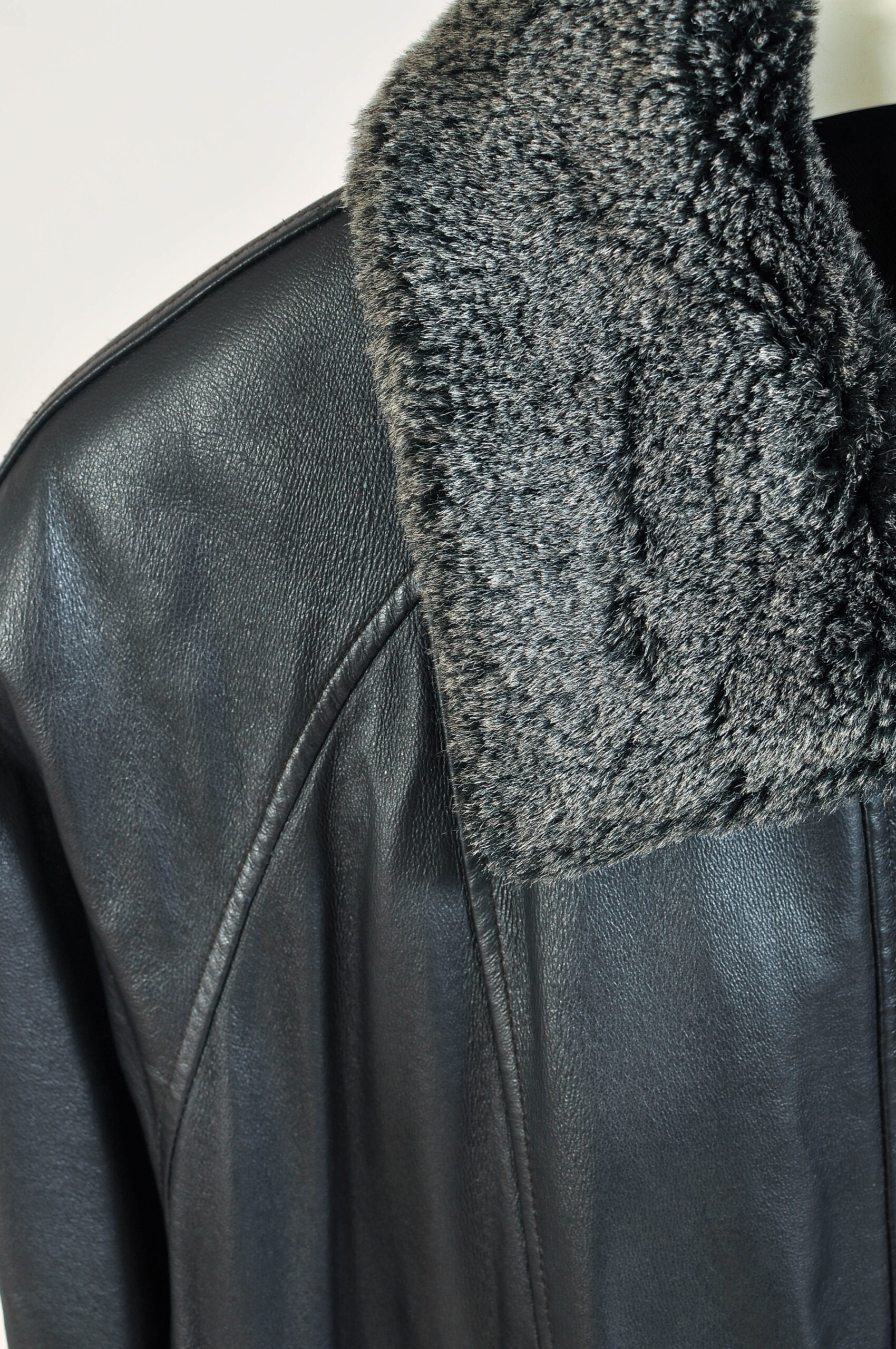 Vintage 80s Black Real Leather Coat | Lined Oversized XXL - Image 3