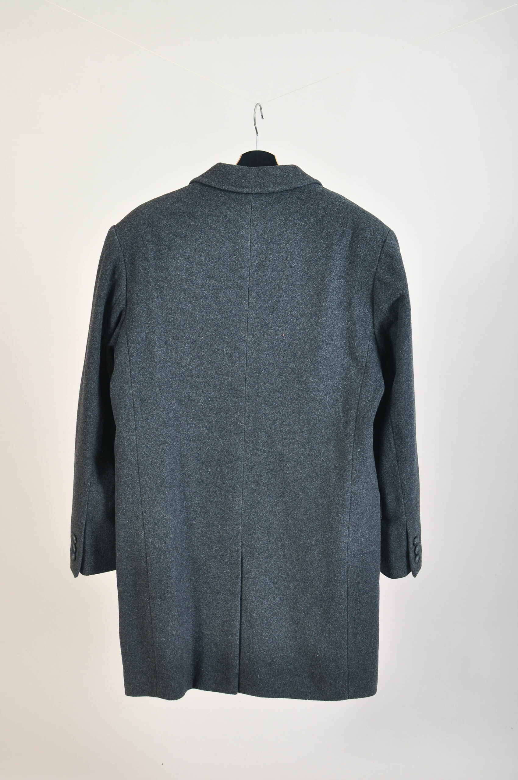 Vintage 00s Grey Wool Blazer Coat | Madison Avenue | size L - Image 5