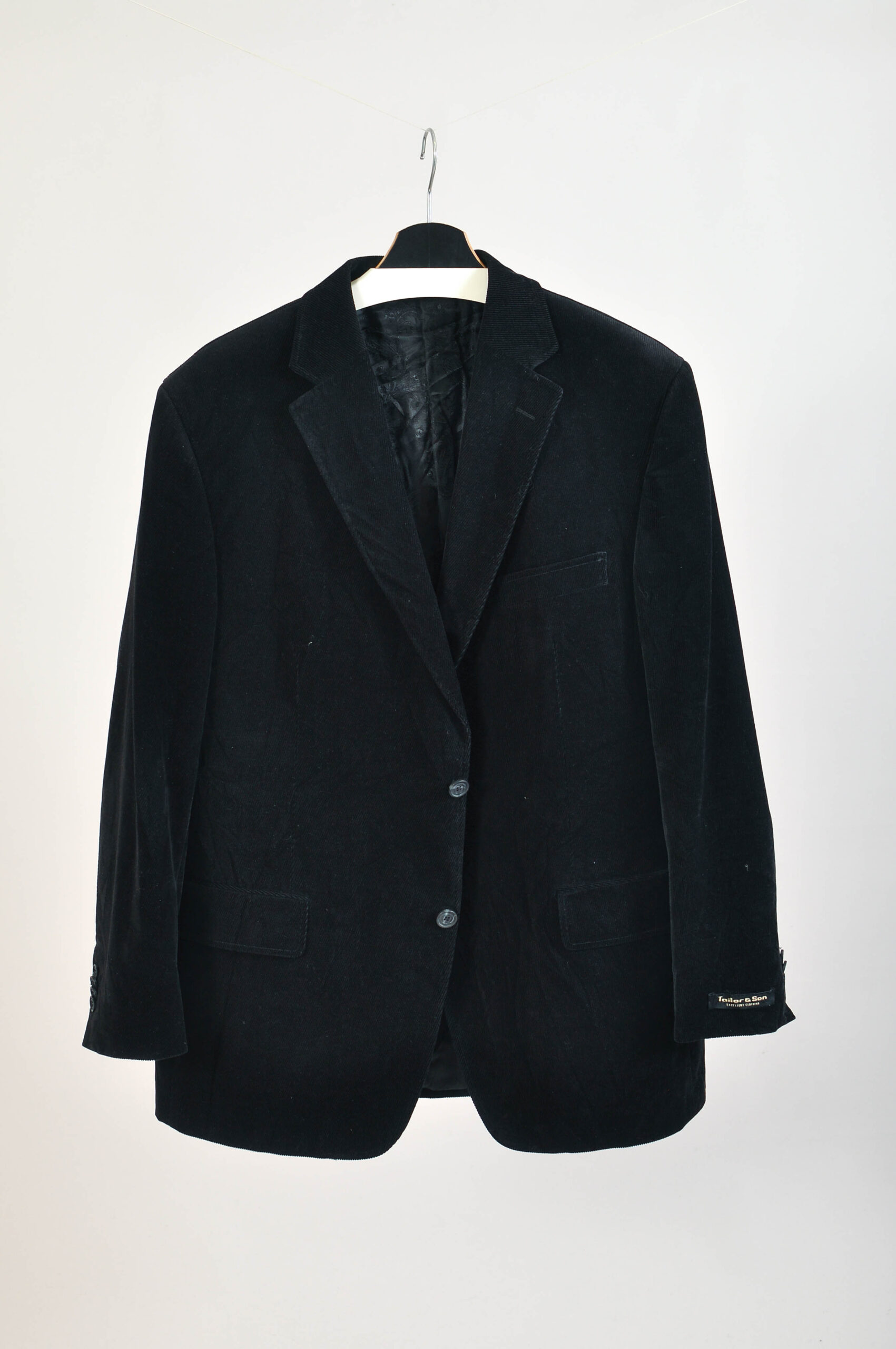 Vintage 00s Black Corduroy Blazer Jacket | XL–XXL Fit