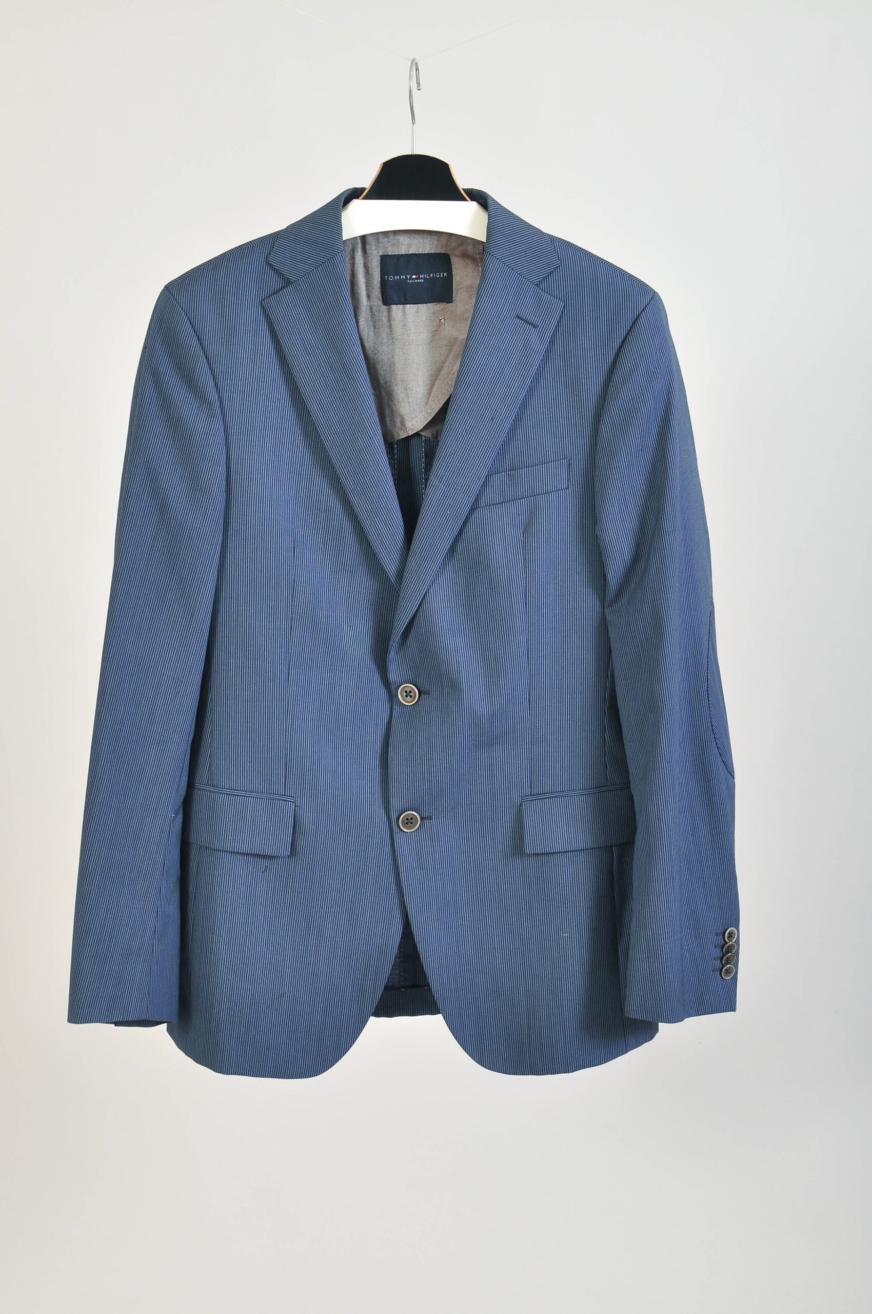Vintage 00s Tommy Hilfiger Striped Blue Blazer | Fits L