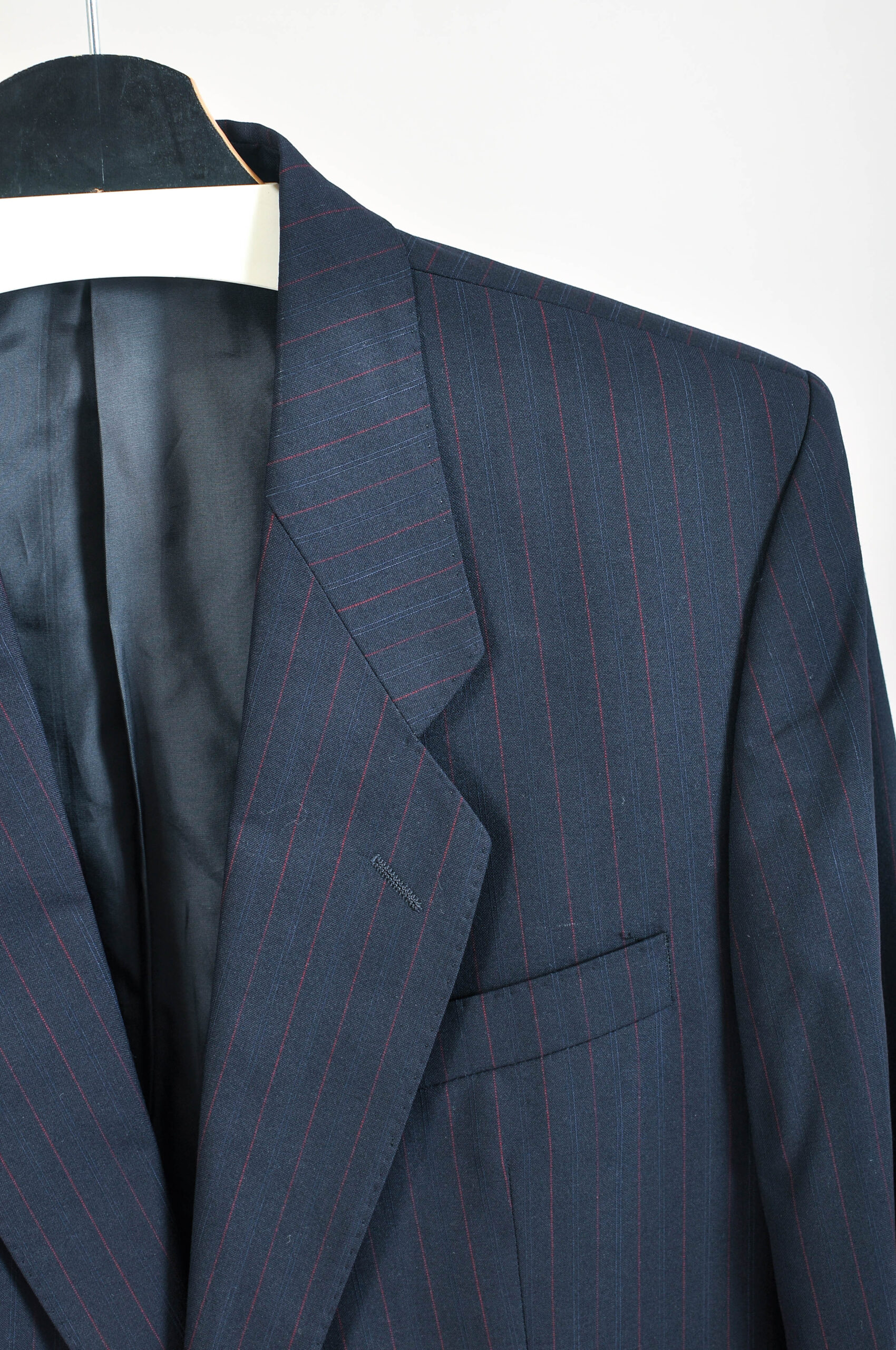Vintage 00s Dark Blue Striped Suit | Heren Globus | Fits XL - Image 3