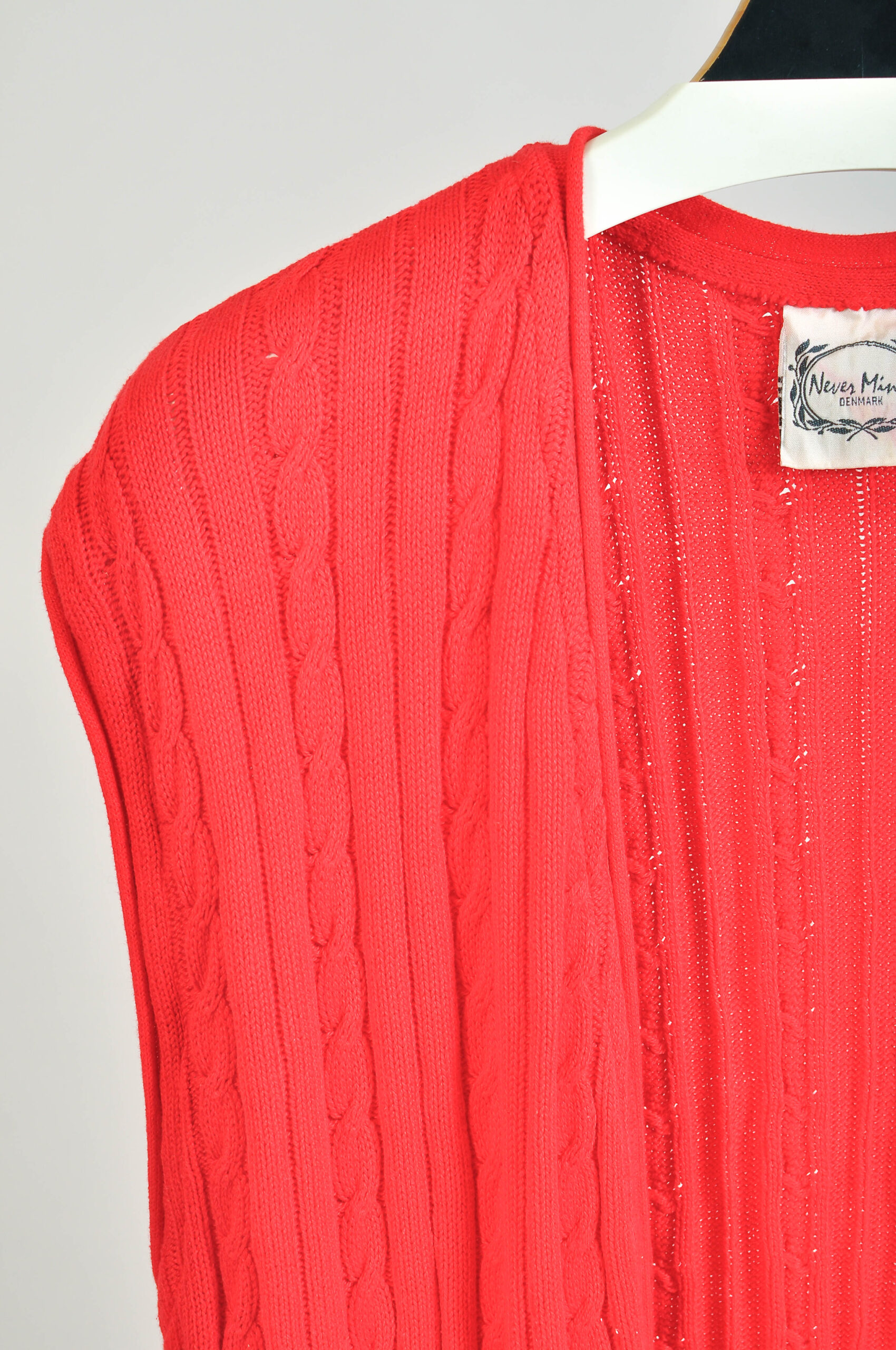 Vintage 90s Red Maxi Vest | Open Front Long Vest | Size M - Image 3