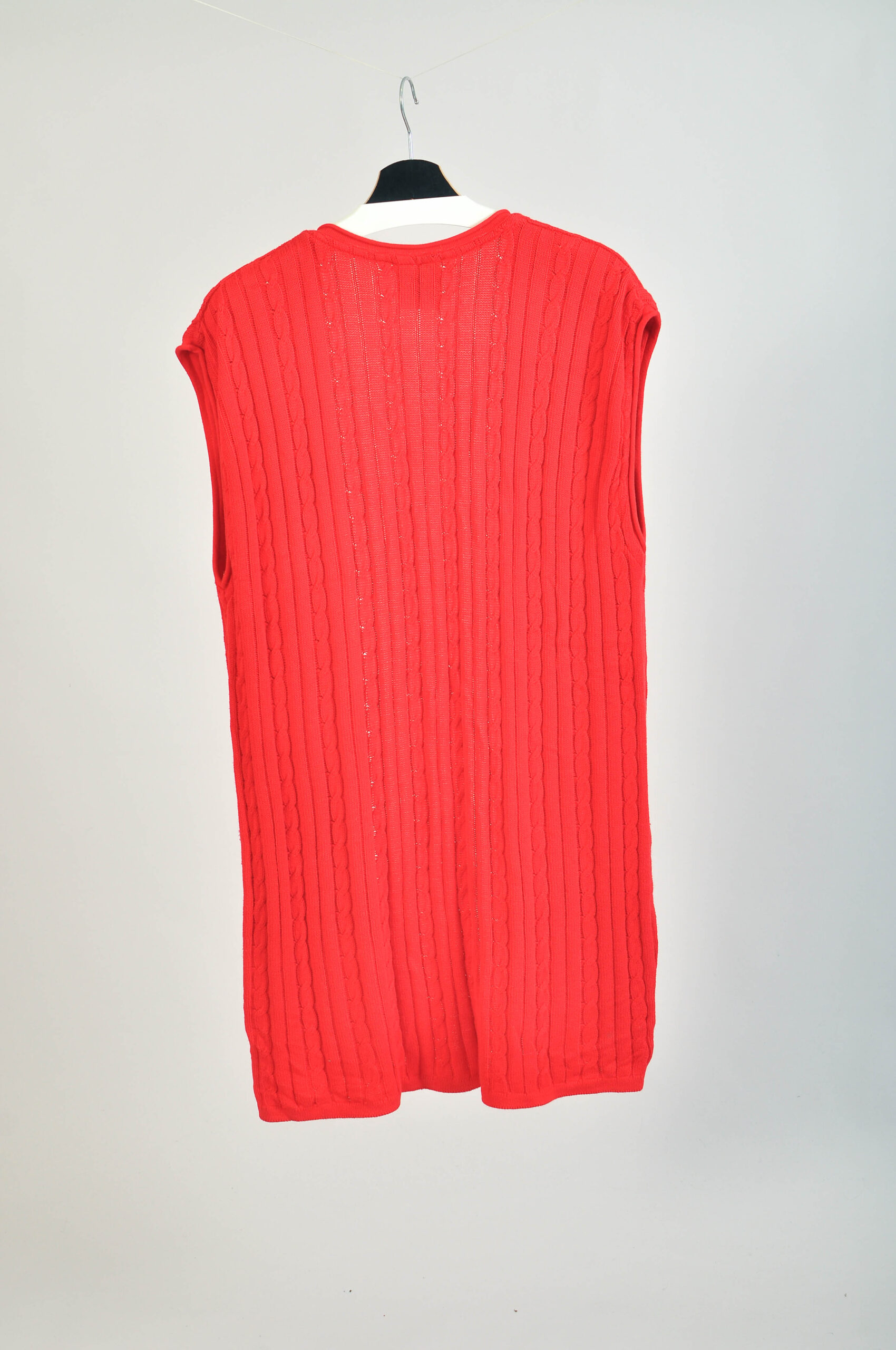 Vintage 90s Red Maxi Vest | Open Front Long Vest | Size M - Image 4