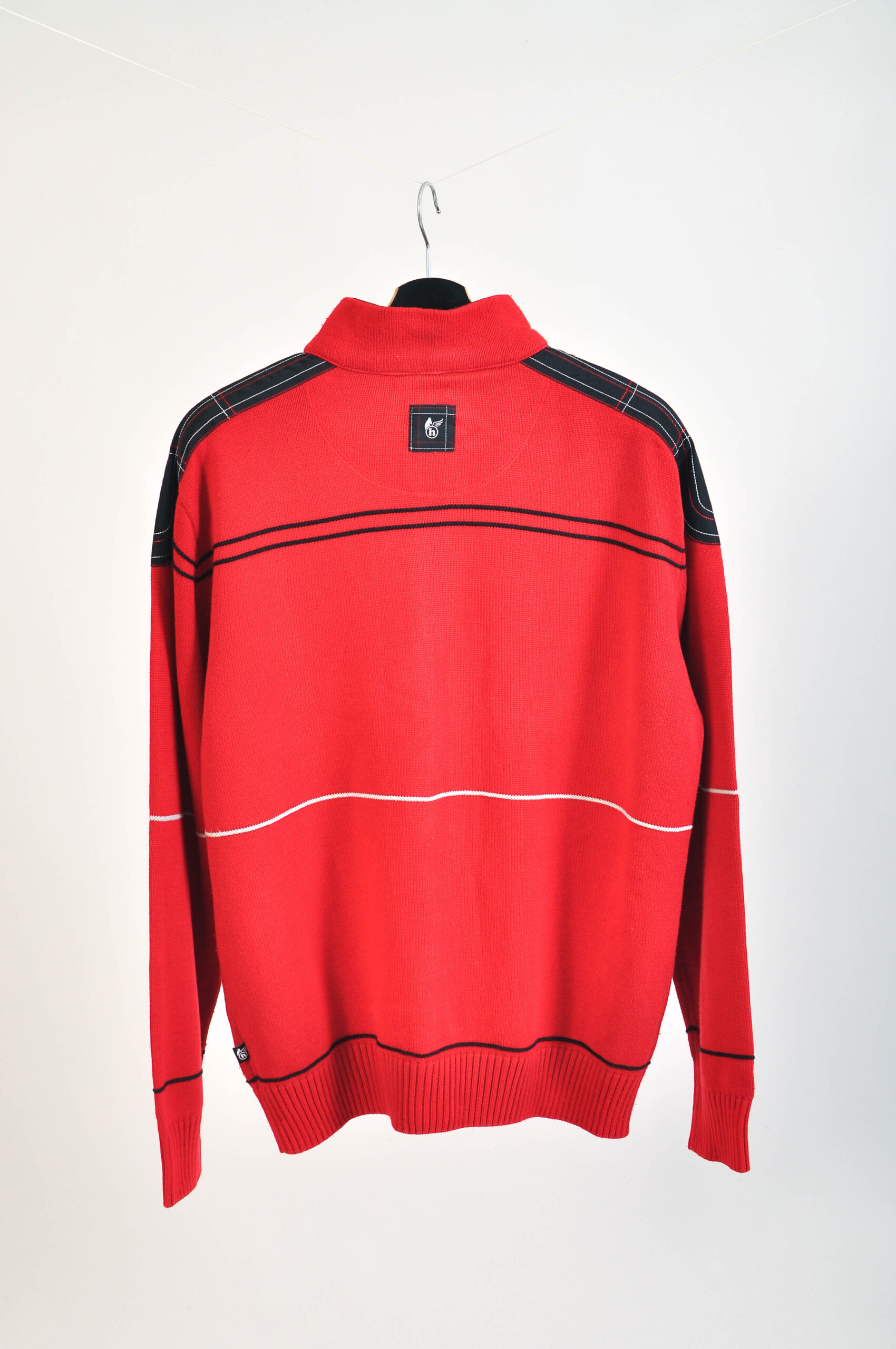 Vintage 00s Red Knitted Full Zip Cardigan – Size L – Hajo - Image 4